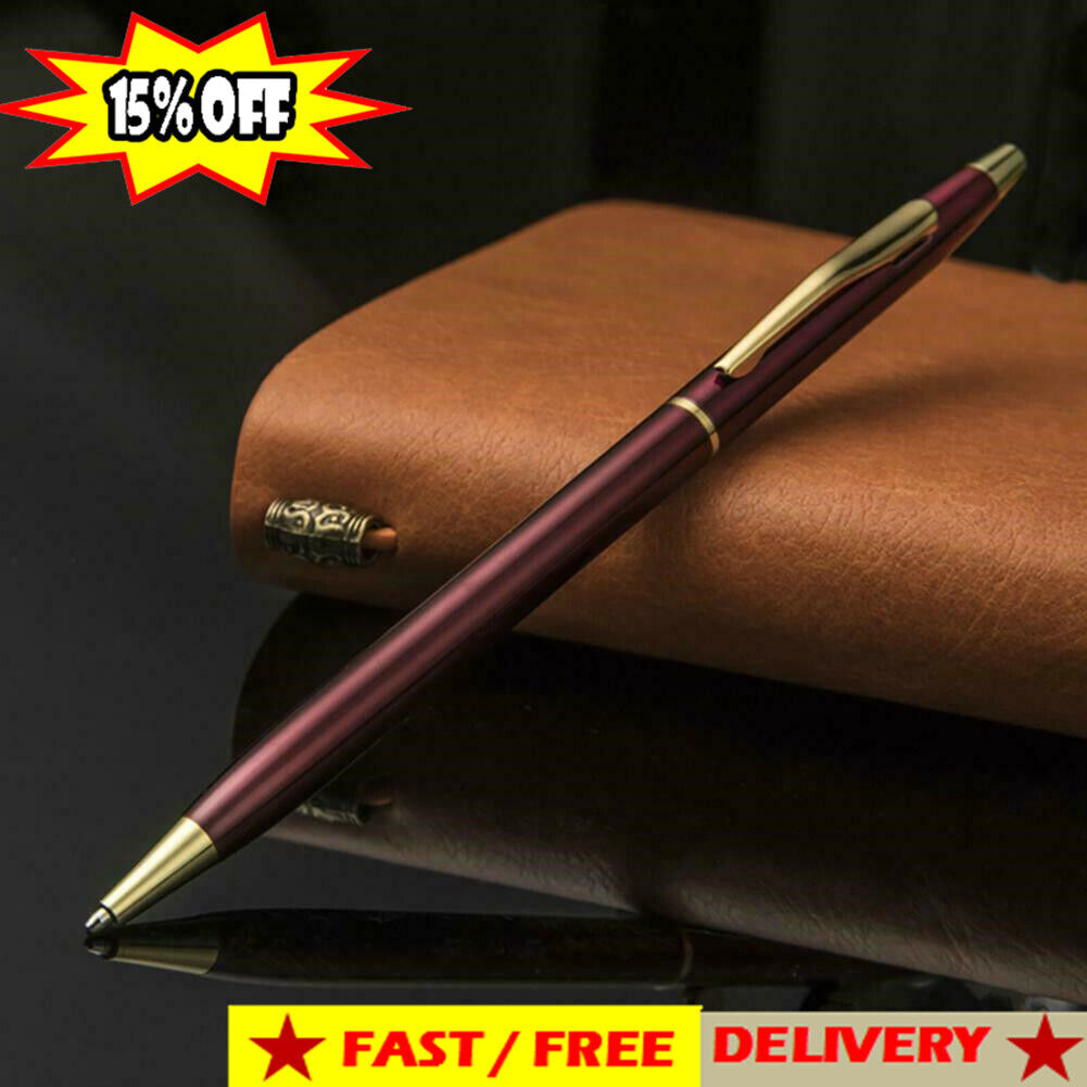 photo of Luxury Full Metal Ballpoint Pen 1mm Black Ink Gel Pen Writing Stationery S1I9