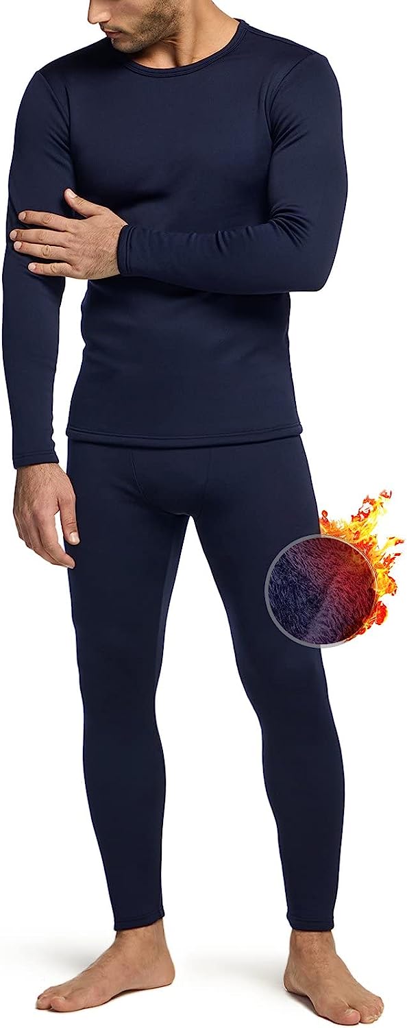 TSLA Mens Thermal Underwear Set Microfiber Soft Fleece Lined Long