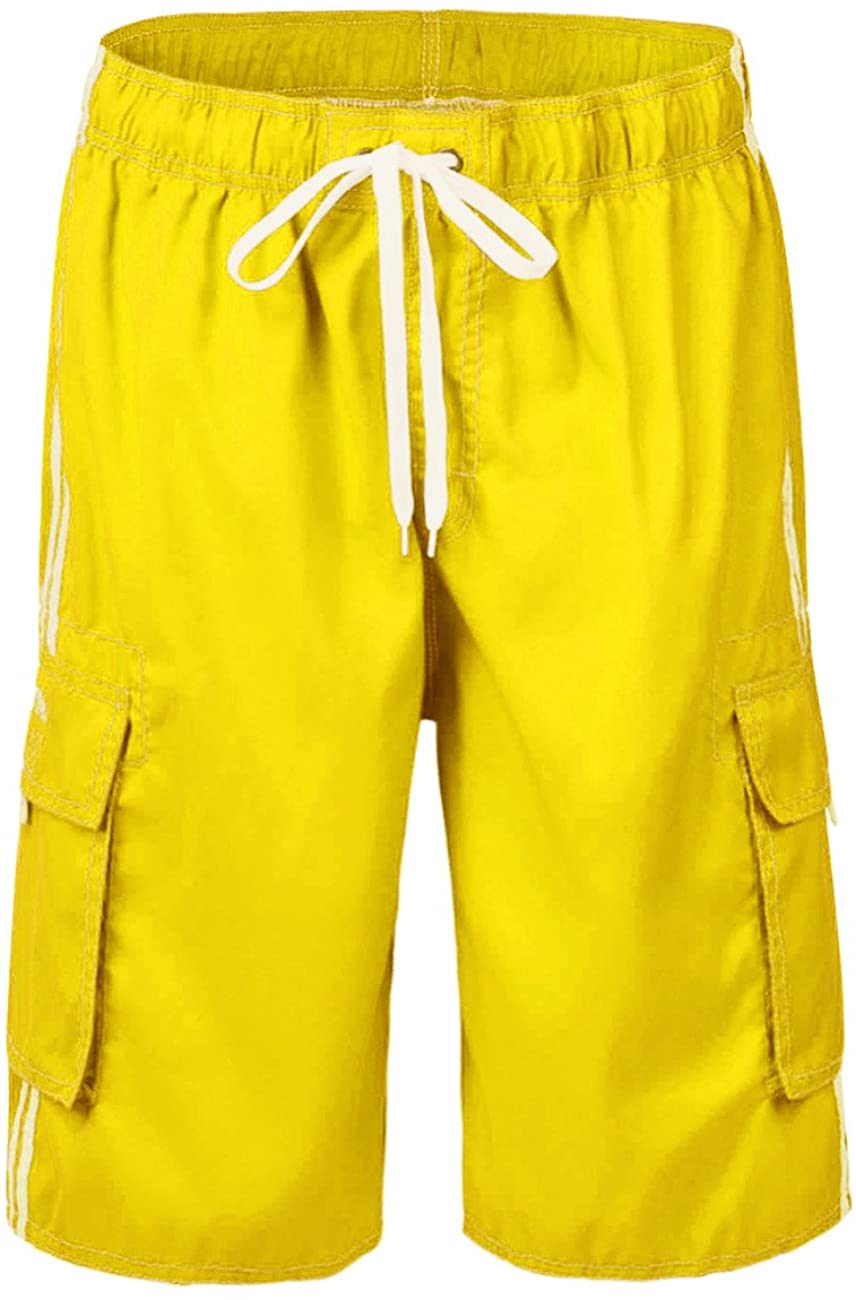 Nonwe Men's Beachwear Board Shorts Quick Dry with Mesh Lining Swim Trunks 