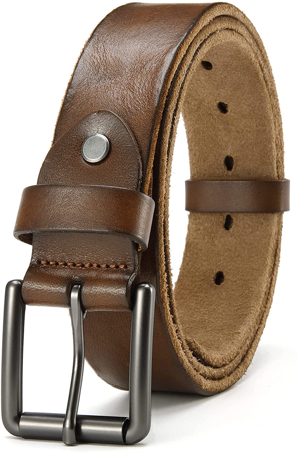 Full Grain Leather Belts for Men, YOETEY Genuine Leather Belts Heavy Duty 1  1/2