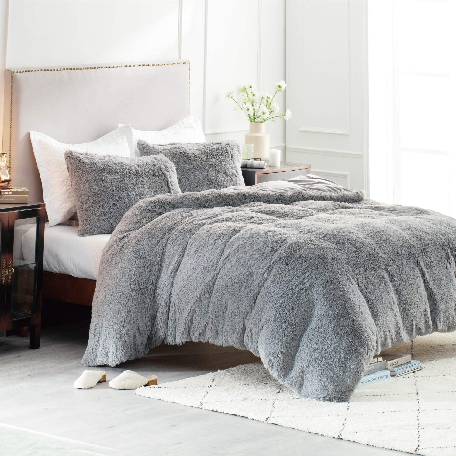 Bedsure Fluffy Duvet Cover Set Full/Queen Size (90x90 Inches) Luxury Ultra Sof eBay