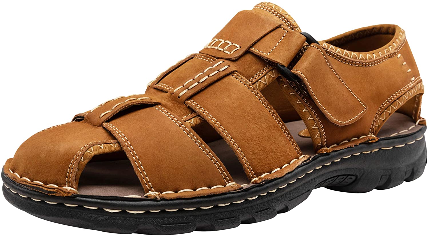 Jousen Men's Sandals Leather Open Toe Beach Sandal Outdoor Summer Sport Sandals 