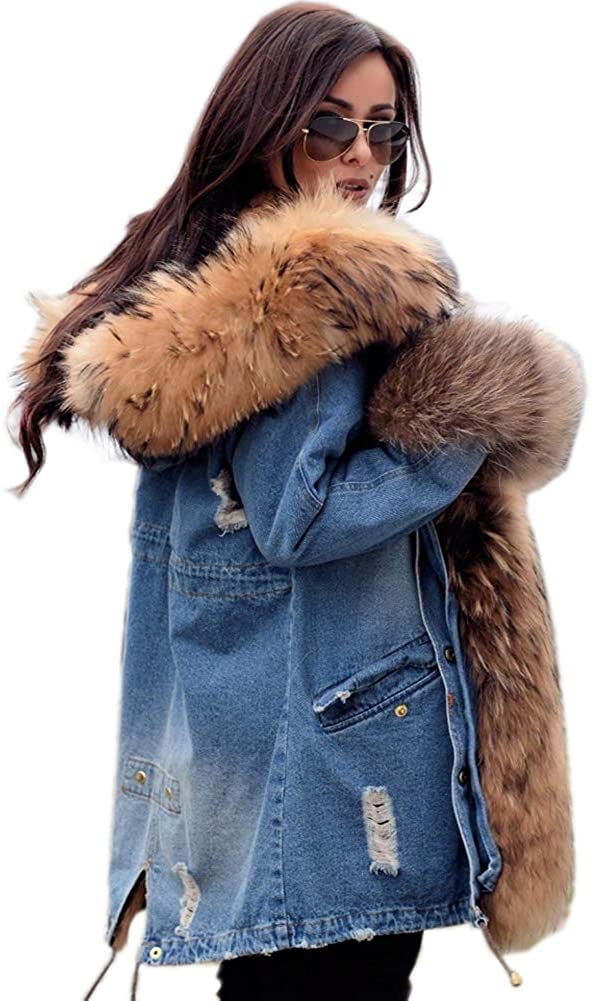 Ladies Warm Faux Fur Fleece Lined Jacket Hooded Hoodie Coat Outwear Overcoats 