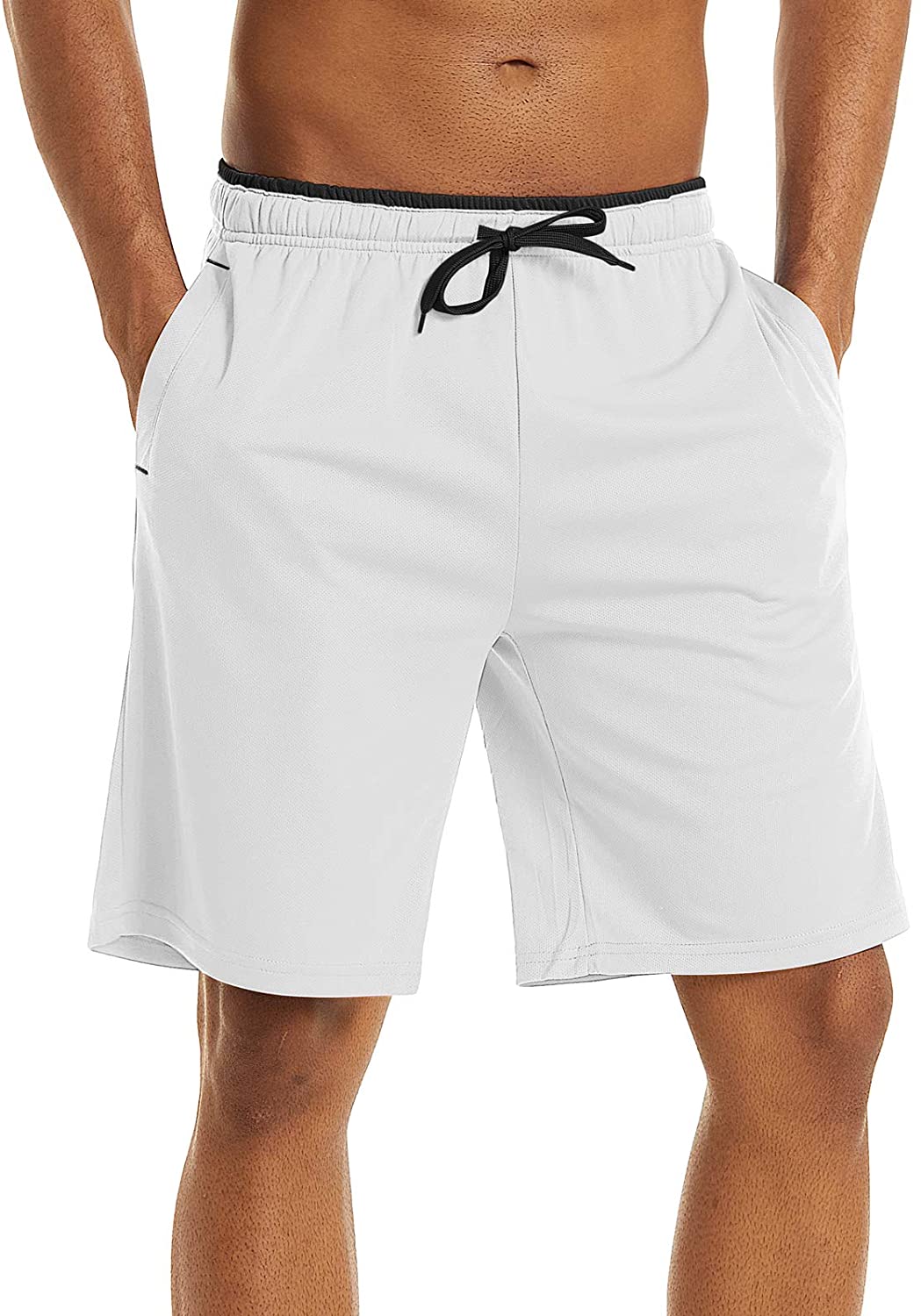 TACVASEN Lightweight Running Gym Training Shorts with Zip Pockets