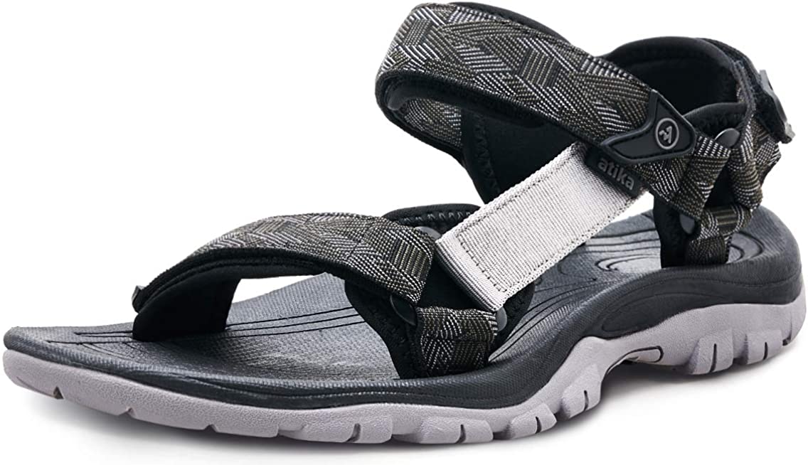 Lightweight Athletic Trail Sport Sandals Outdoor Hiking Sandals atika Men's Open Toe Arch Support Strap Water Sandals