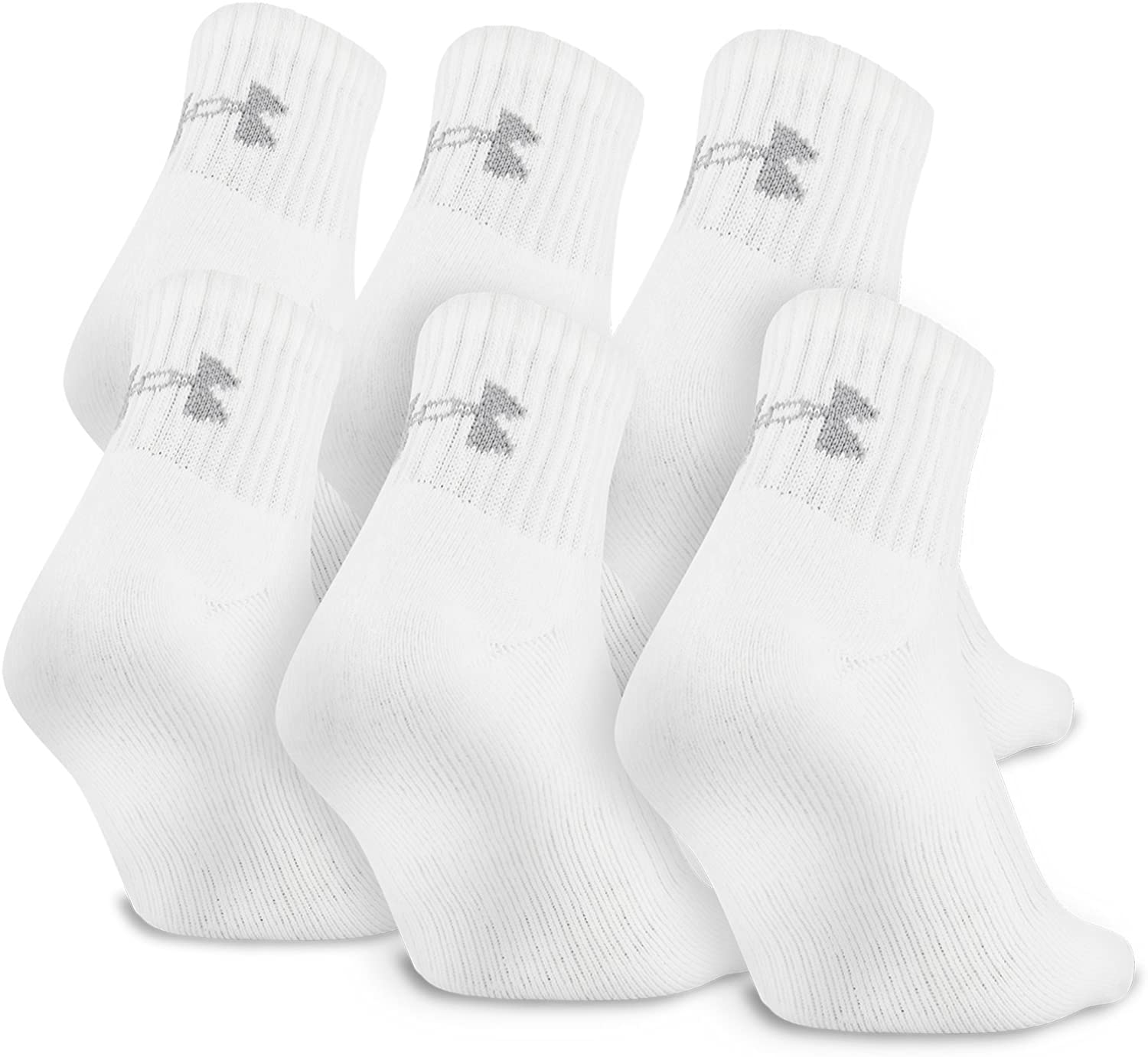 Under Armour Adult Charged Cotton 2.0 Quarter Socks, 6-Pairs | eBay