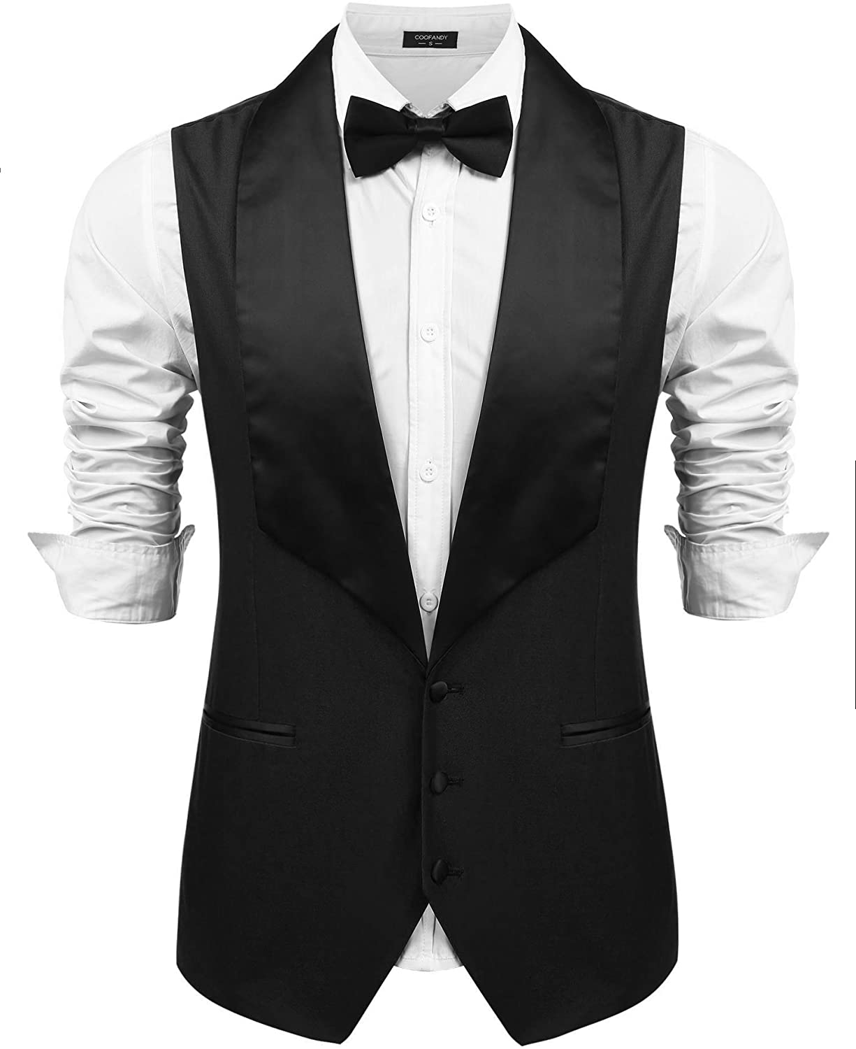 Coofandy Men's V-Neck Slim Fit Dress Suit Sleeveless Vest Waistcoat 