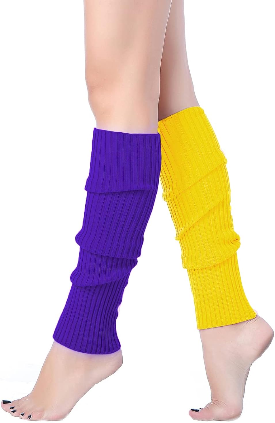 v28 Women 80s Party Knit Warm Costume Marathon Long Socks Leg Warmers