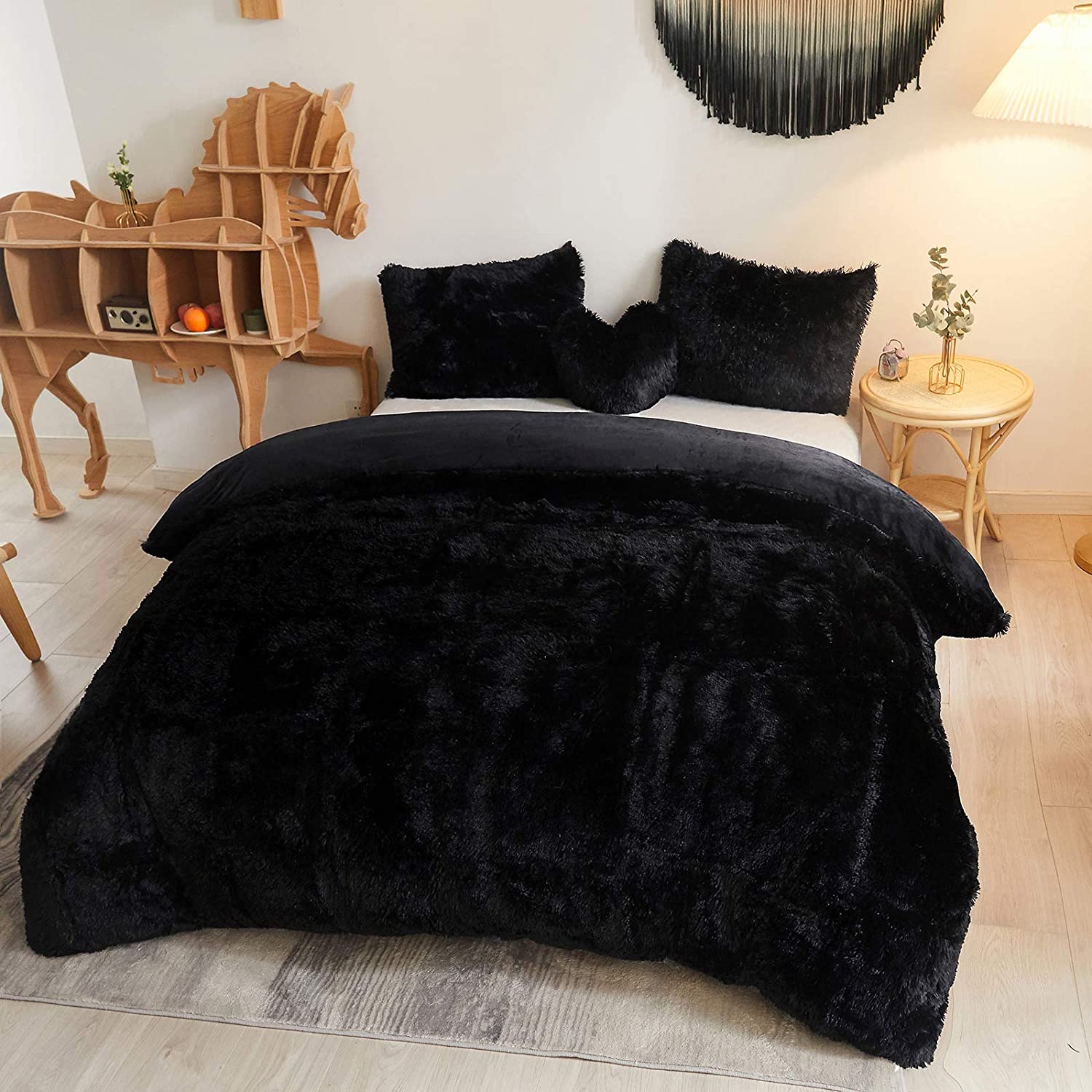 Chewy Vuitton Black Fluffy Bed