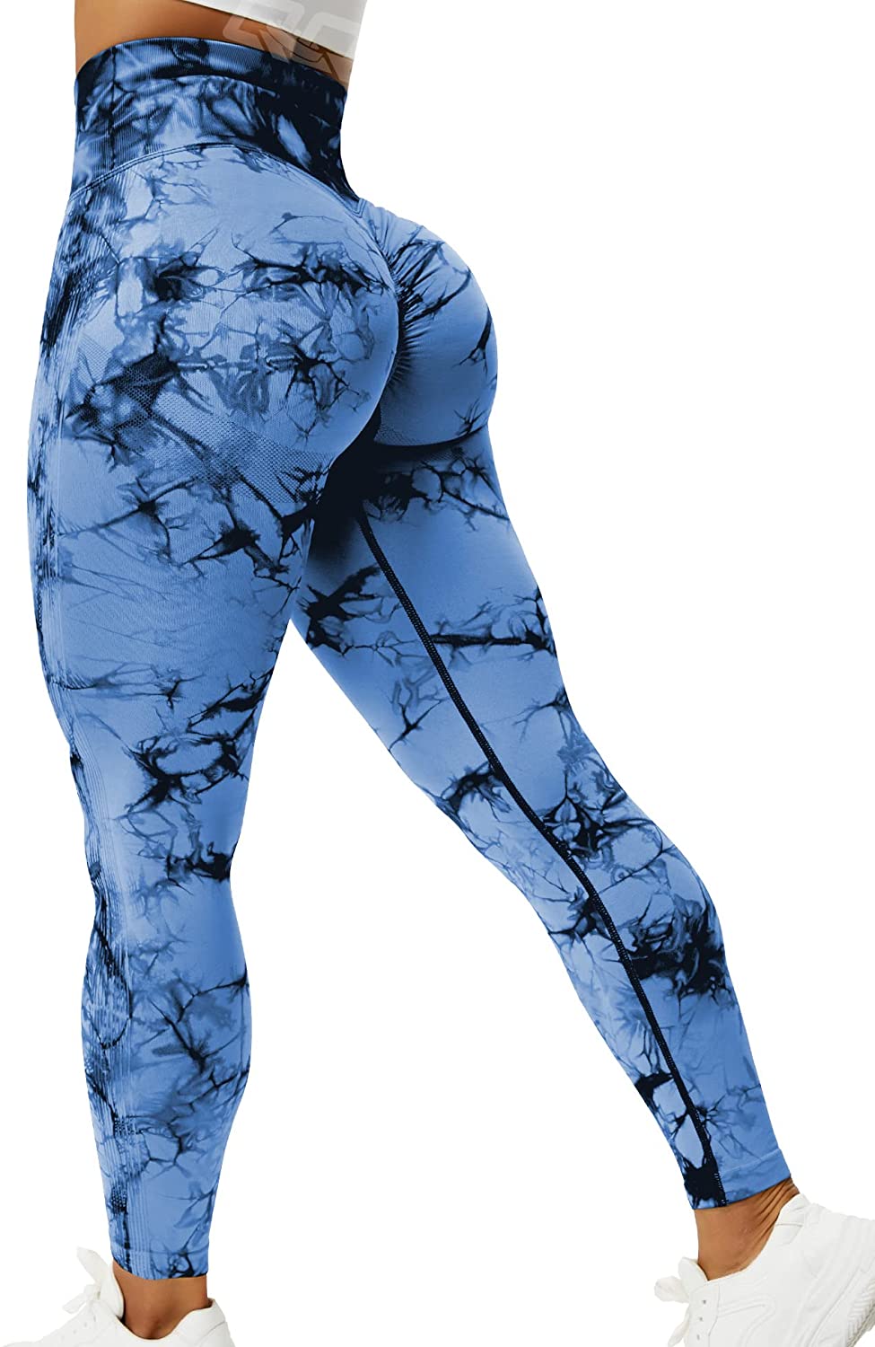 QOQ Womens High Waisted Seamless Workout Leggings Butt Lifting Gym Yoga  Pants Bo