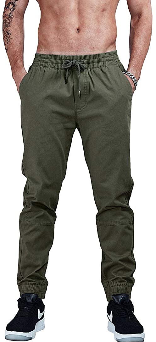 AIMPACT Mens Camo Twill Joggers Fitted Casual Athletic Jogger Pants