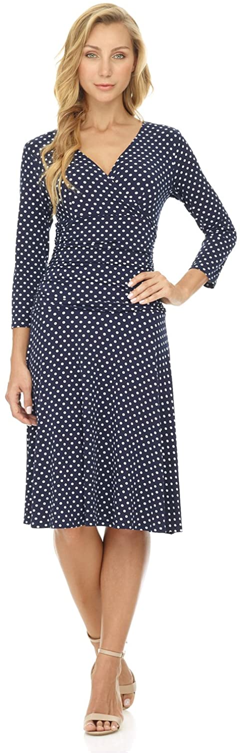 Buy Rekucci Women's Slimming 3/4 Sleeve Fit-and-Flare Crossover Tummy  Control Dress Online at desertcartSeychelles