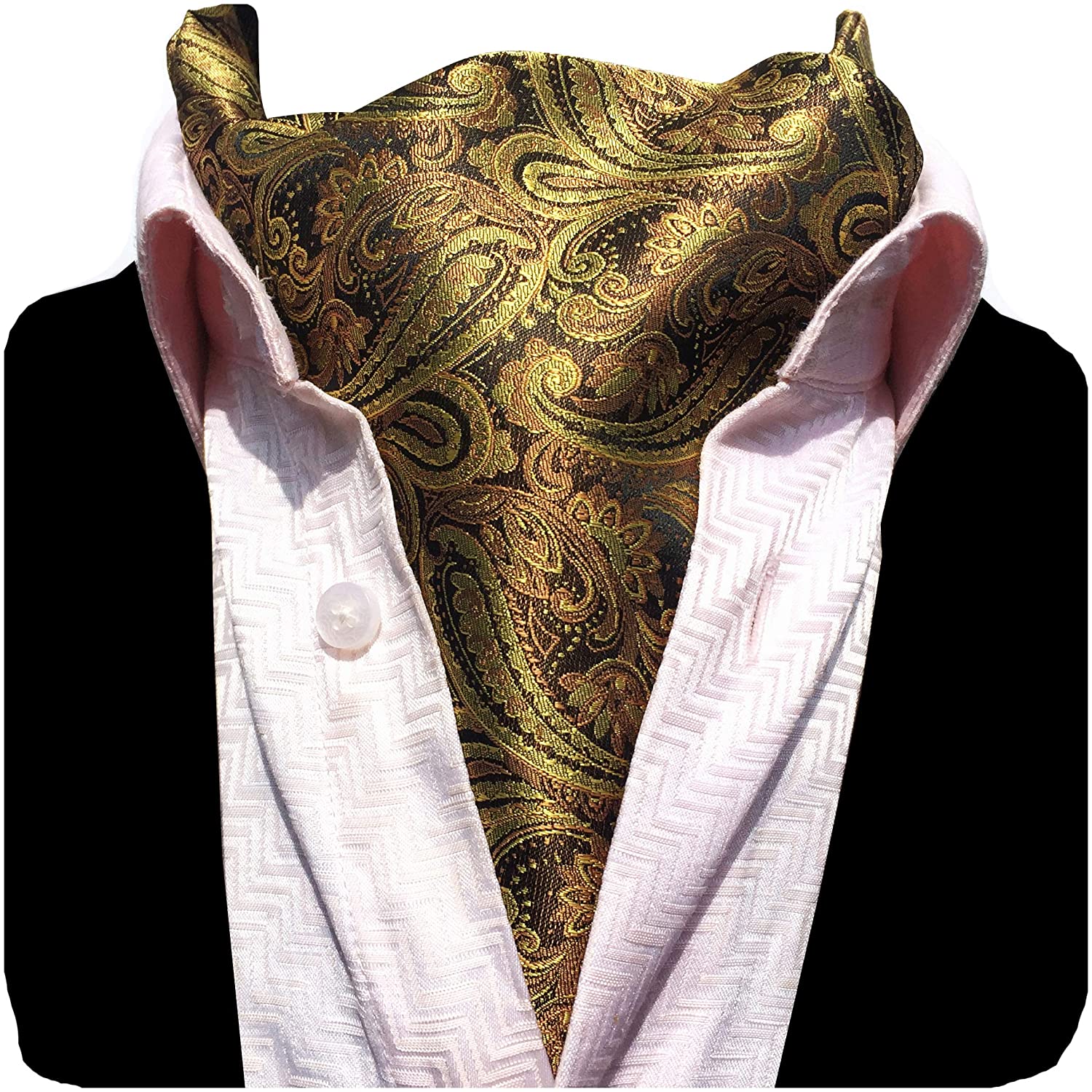 GUSLESON Men's Cravat Self Tie Paisley Jacquard Woven Floral Luxury Ascot