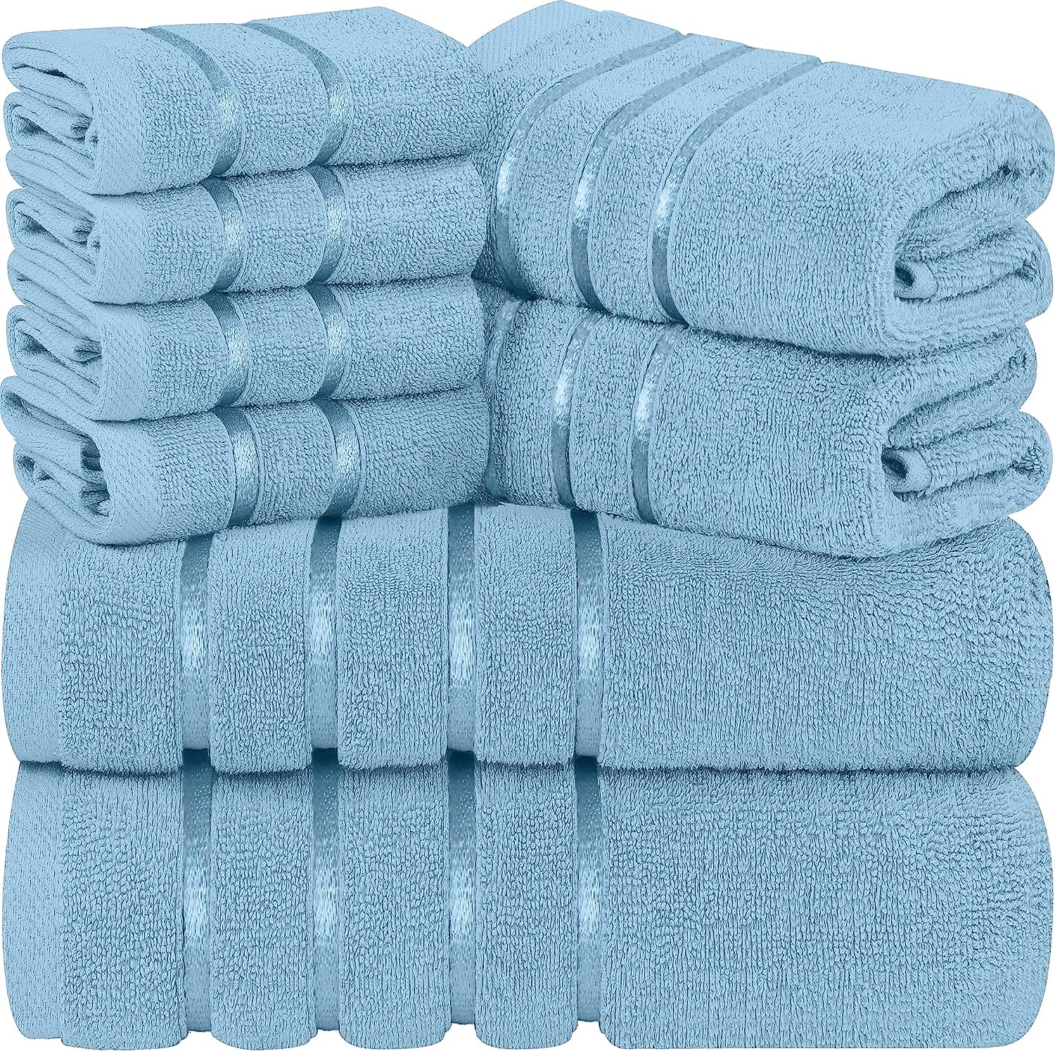 Utopia Towels Beige Towel Set 8 Piece, 2 Bath Towels, 2 Hand Towels, and 4  Washc