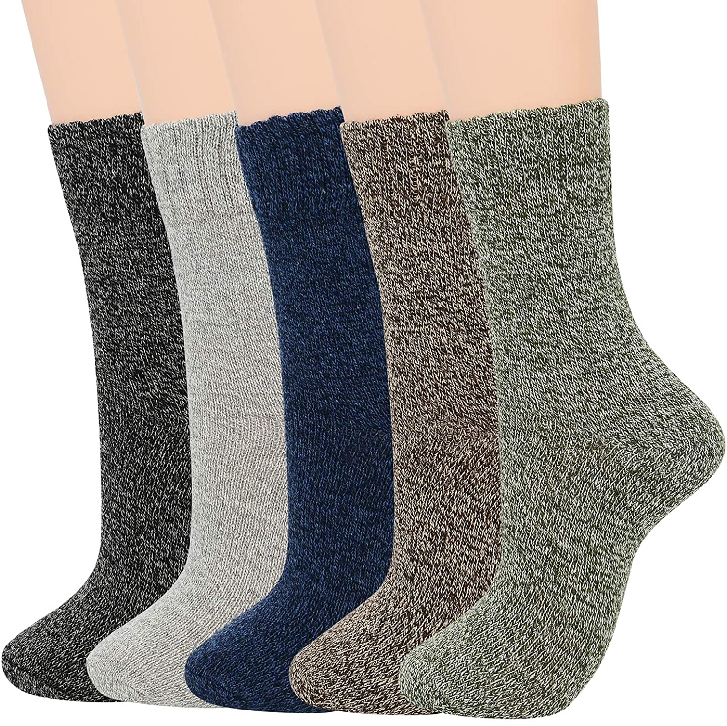 Zando Wool Socks Mens Socks for Men Winter Socks Thick Warm Socks Fuzz 楽天