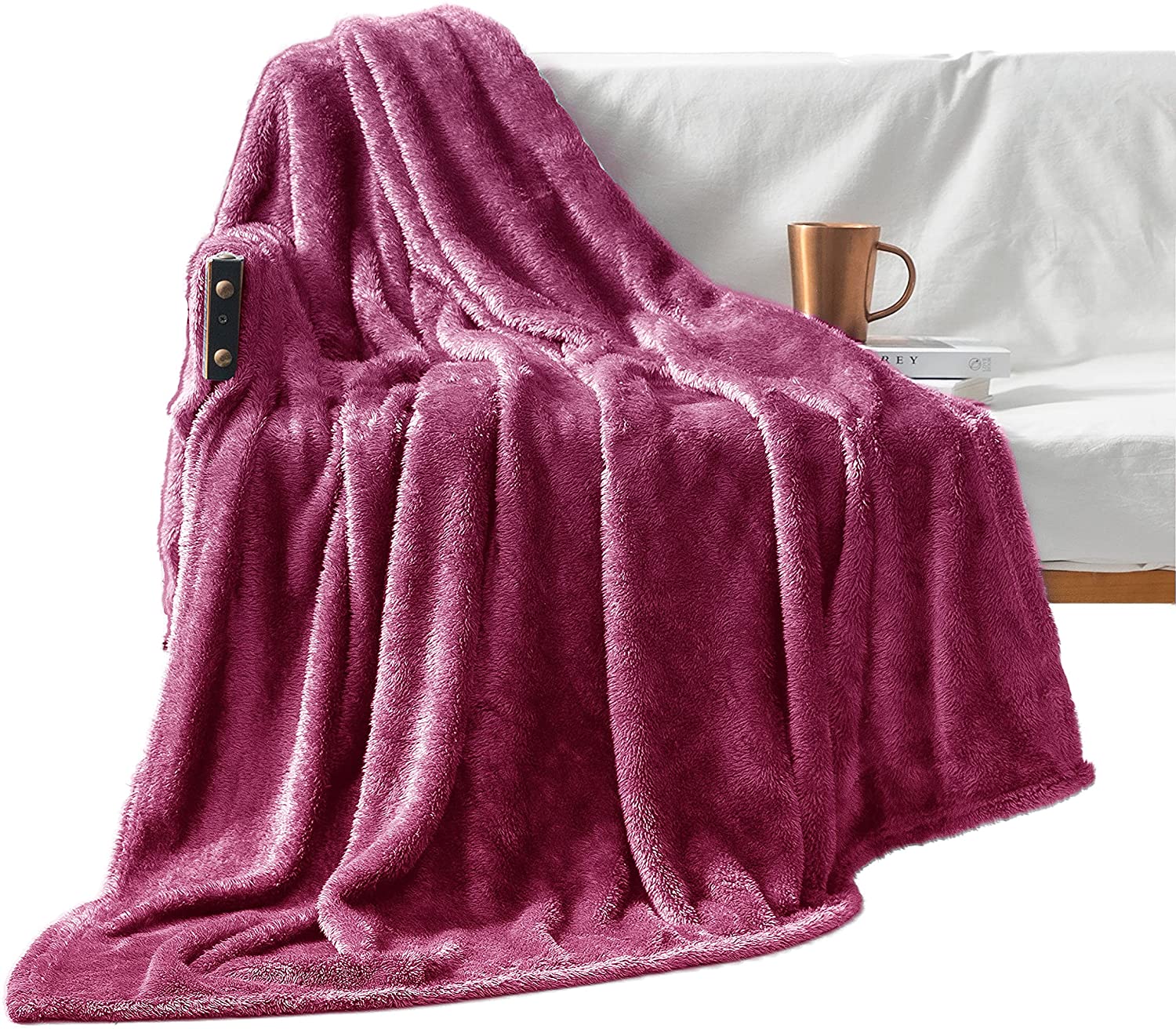 Exclusivo Mezcla Plush Fuzzy Large Fleece Throw Blanket for Couch/Bed /Sofa ( 50