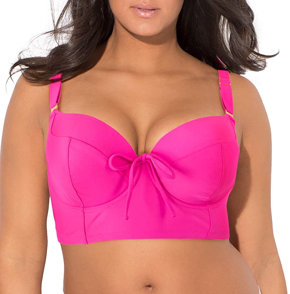 Sexy Women's Full-Busted Supportive Underwire Swimsuit Bikini Top