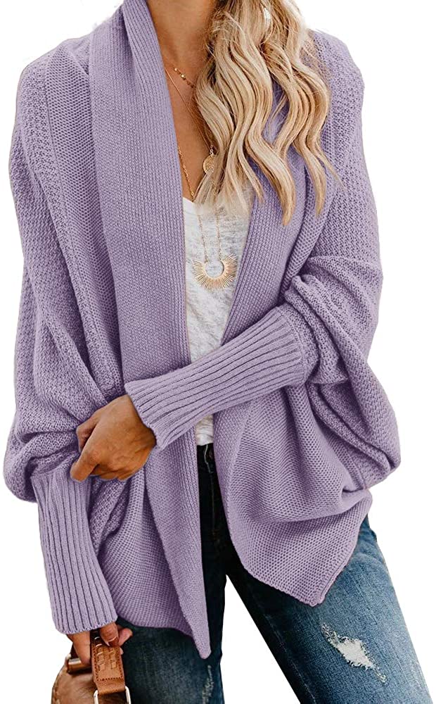 Imily Bela Womens Kimono Batwing Cable Knitted Slouchy Oversized