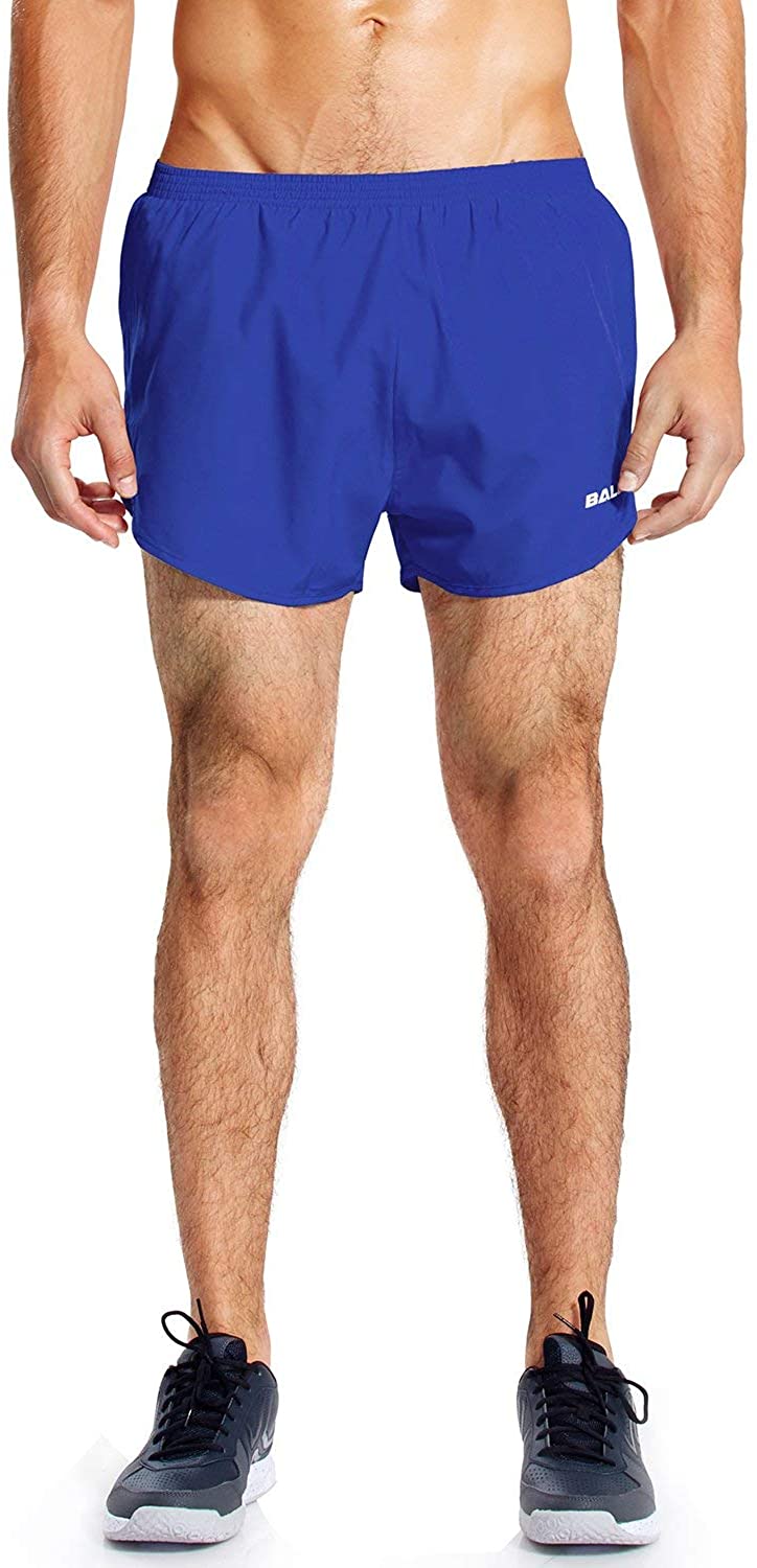 BALEAF Men's 3 Inches Bodybuilding Workout Shorts Drawstring Running Shorts  Zipper Pockets Aqua Blue Size L