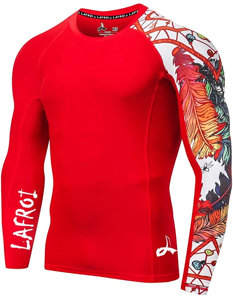 Baselayer Skins Performance Fit Compression Rash Guard-CLYYB LAFROI Men's Long Sleeve UPF 50 