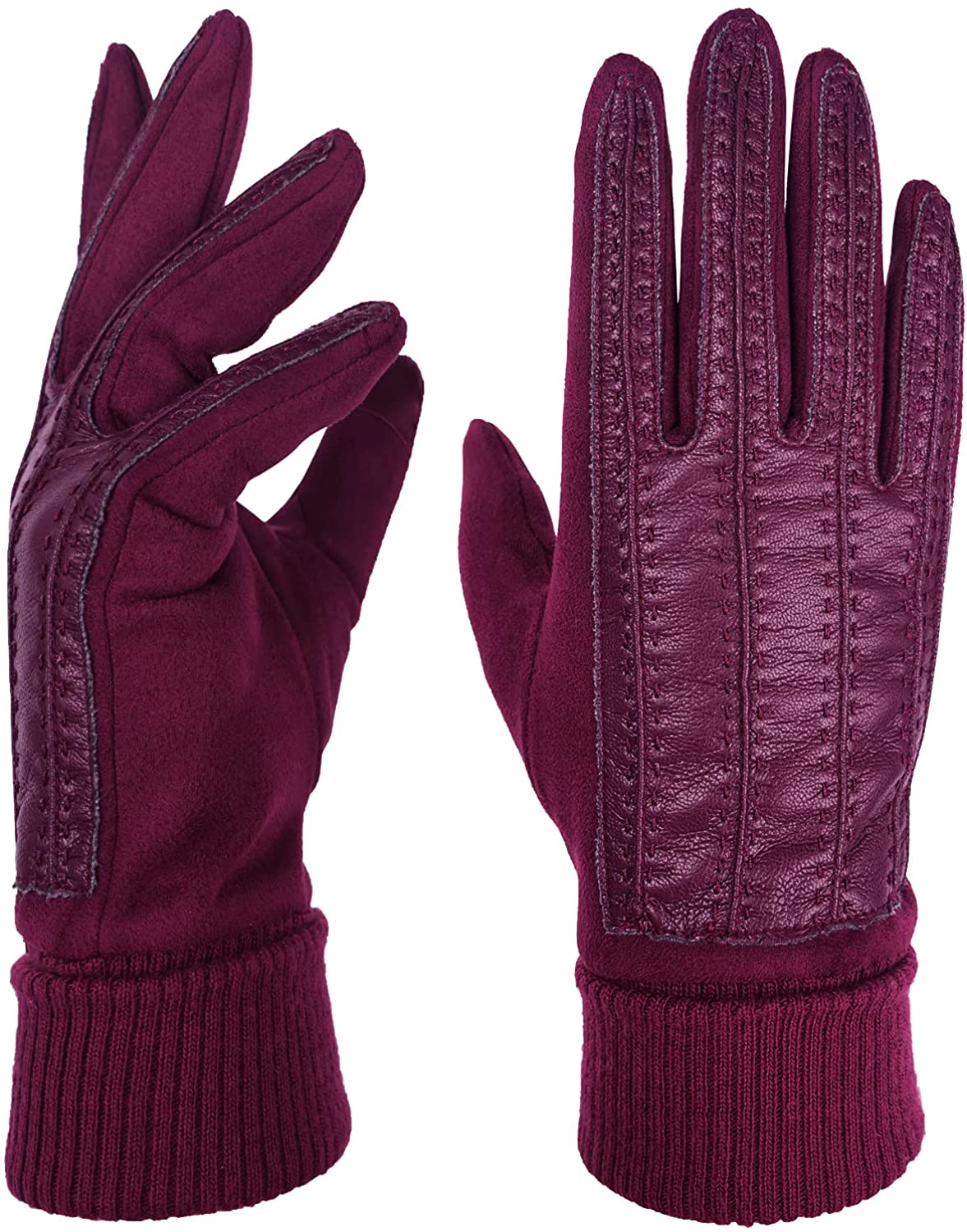  GSG Men Driving Leather Gloves Warm Touchscreen for