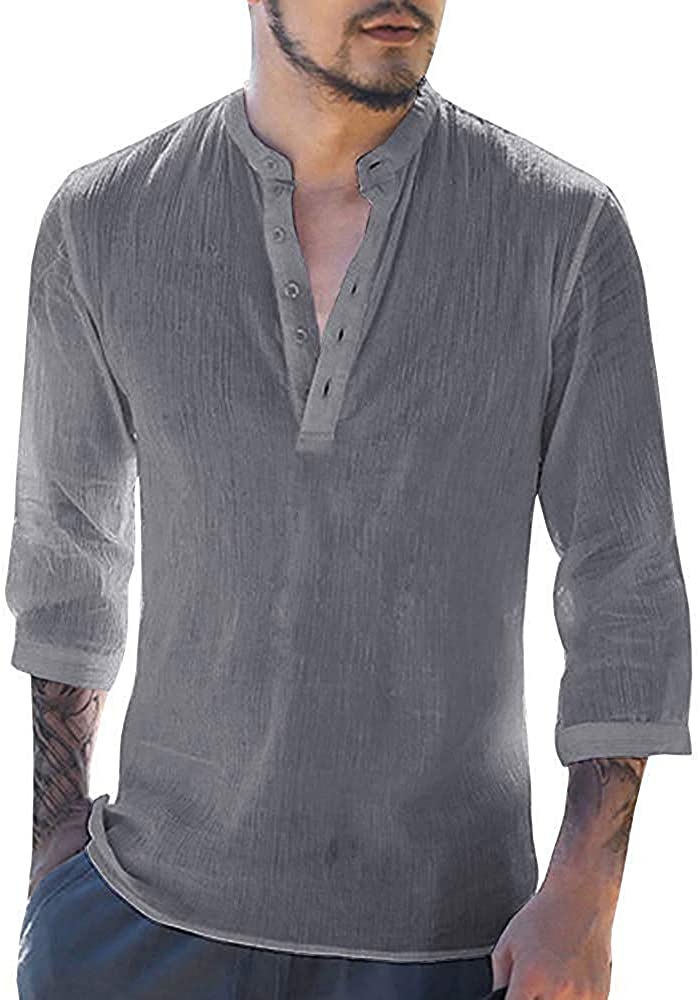 Xiloccer Men's Short Sleeve T Shirts Casual Fashion Print Tees Summer Beach Graphic Button Turn-Down Collar Shirt Blouse 