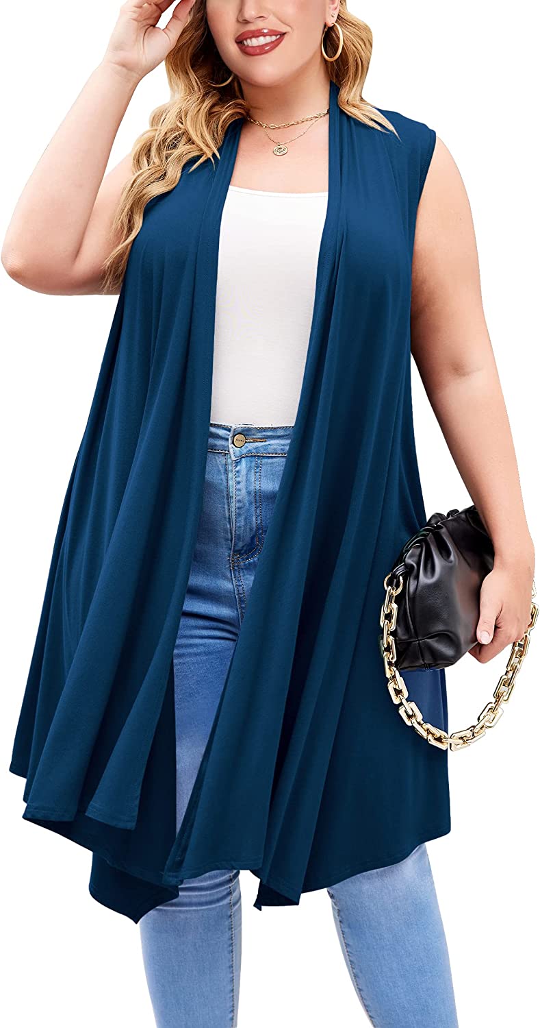 Navy blue sleeveless clearance cardigan