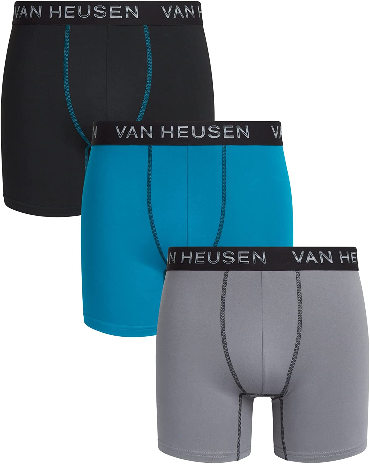 Van Heusen Men's Underwear - Casual Stretch Boxer Briefs with Contour Pouch  (3 Pack), Size Small, Black/Charcoal Grey/Red at  Men's Clothing store