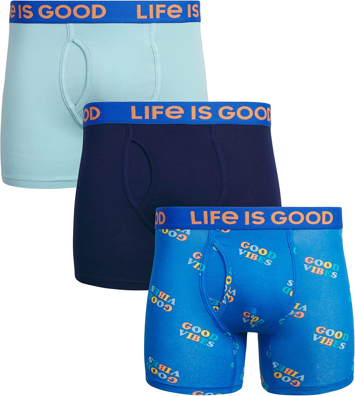 Life is Good Men's Underwear - Casual Stretch Boxer Briefs (3 Pack)