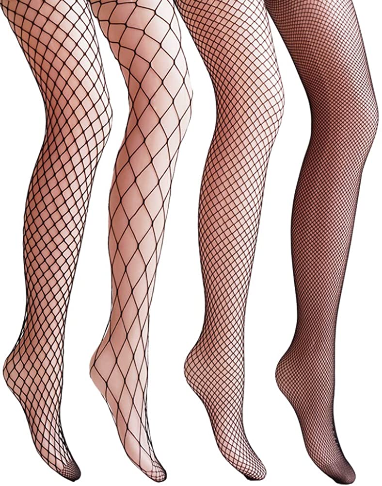 VERO MONTE Women Patterned Fishnet Tights Black Fishnets Net Stockings  Pantyhose, Floral Knit Patterned, Black, 4 Pairs 4 Styles, ( Height: 5'5 -  5'11 / Weight: 100-180lbs ) : : Clothing, Shoes & Accessories