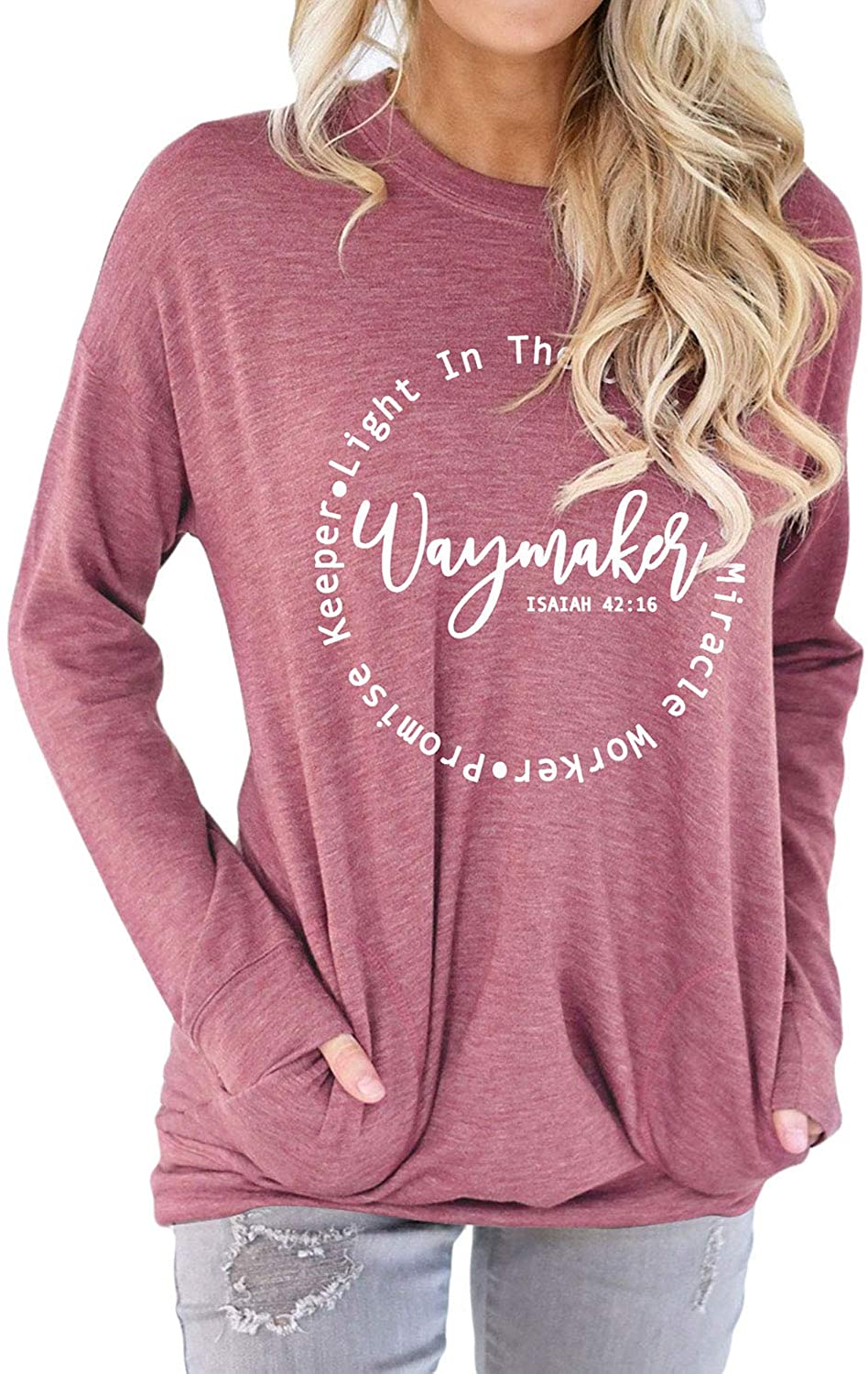 FEMLE Christian Waymaker Sweatshirt Light in Darkess Long Sleeve Crewneck Miracl