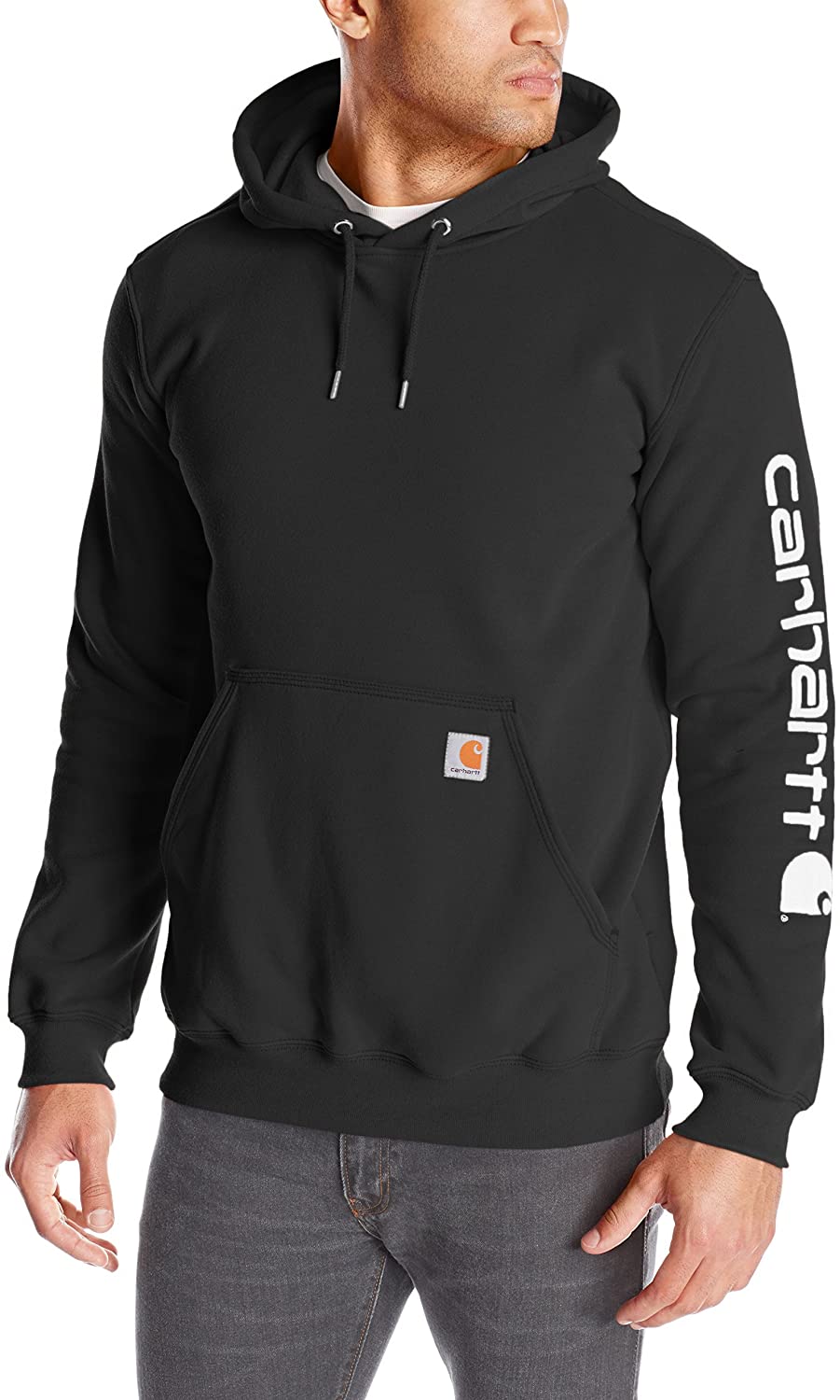 Carhartt Mens Midweight Sleeve Logo Hooded Sweatshirt Regular and Big & Tall Sizes 