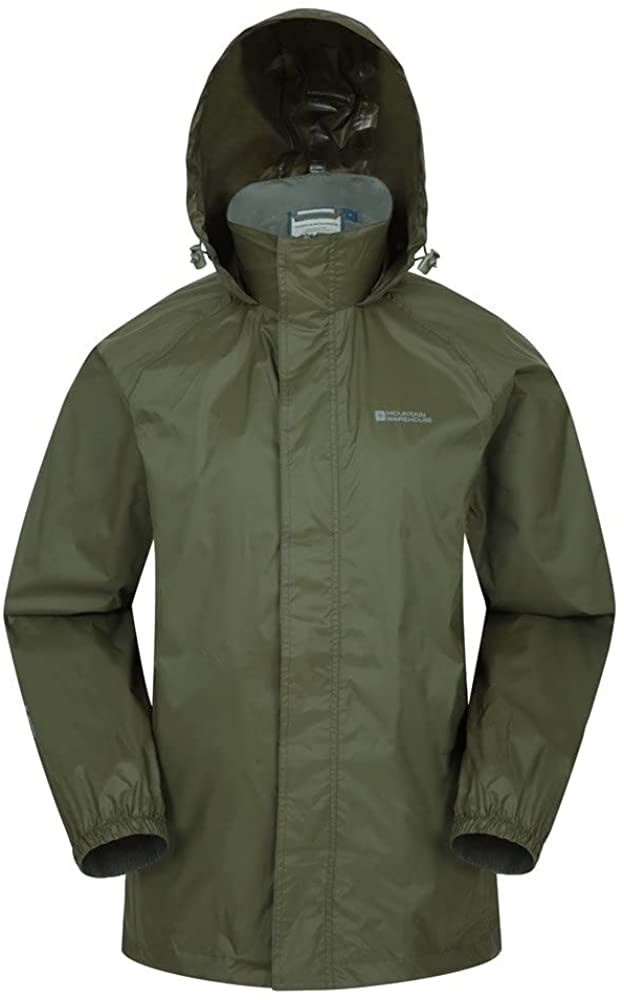 Mountain Warehouse Pakka Mens Waterproof Rain Jacket Packable Dark Green XXX-Large