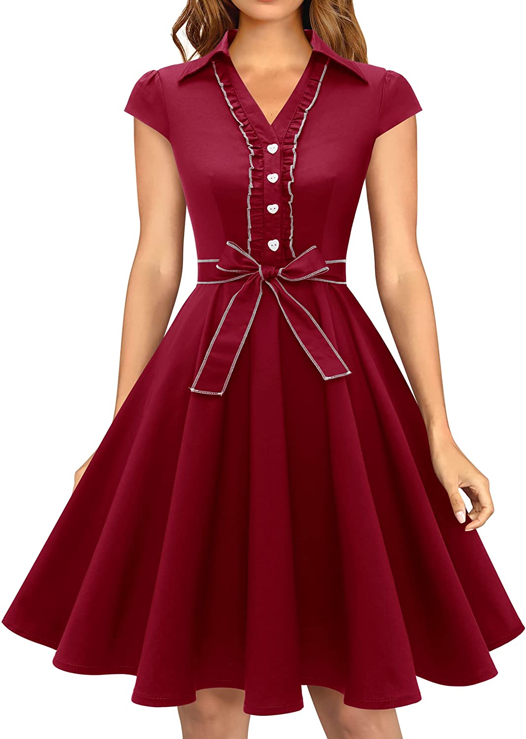 Wedtrend Women's 1950s Retro Rockabilly Dress Cap Sleeve Vintage Swing Dress  | eBay