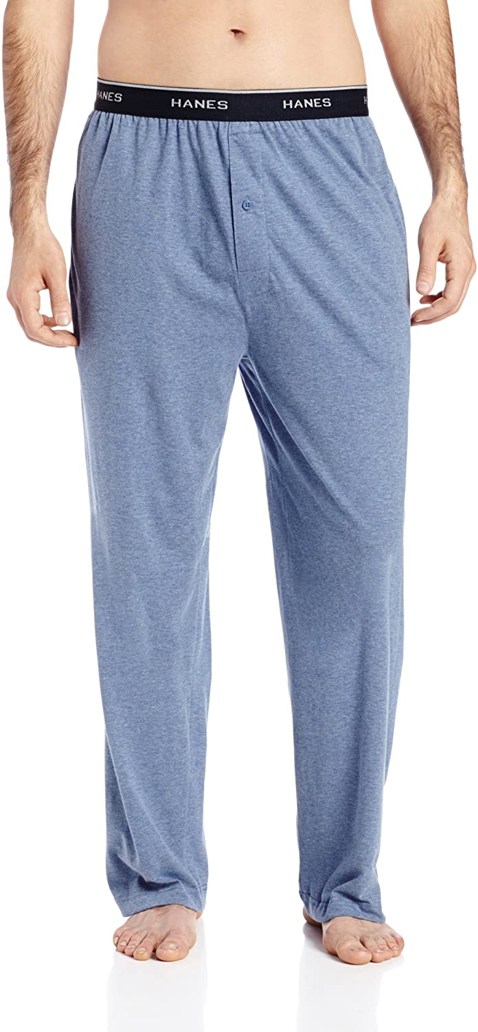 Hanes Men's Knit Pant with Elastic Waistband, Denim Grindle, Small at  Amazon Men's Clothing store