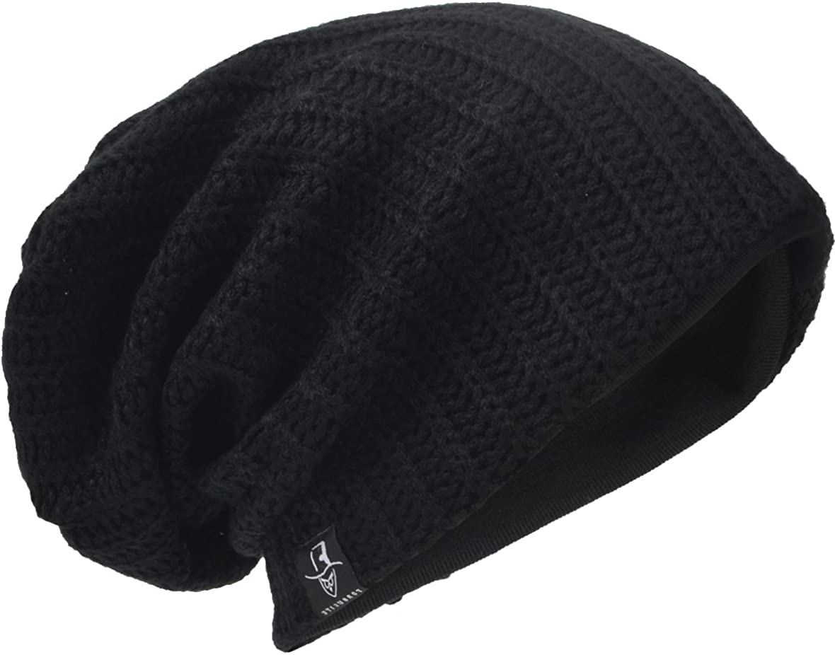 Men Oversize Skull Slouch Beanie Large Skullcap Knit Hat