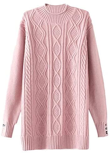 Minibee Women's Pan Collar Knitted Sweater Casual Pullover