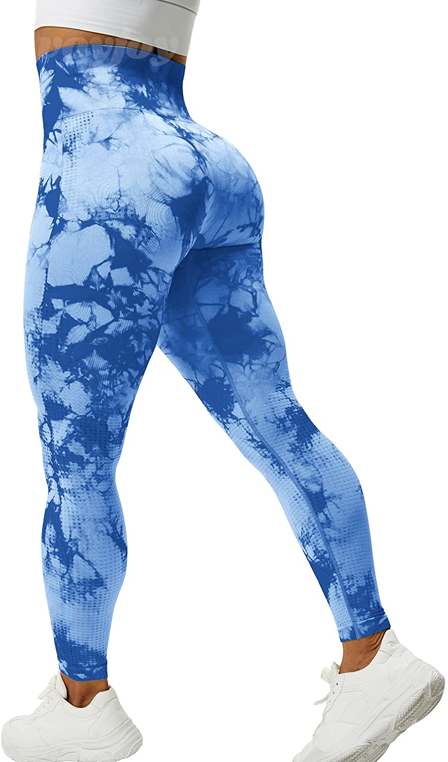 Buy VOYJOY Tie Dye Seamless Leggings for Women High Waist Yoga Pants, Scrunch  Butt Lifting Elastic Tights online