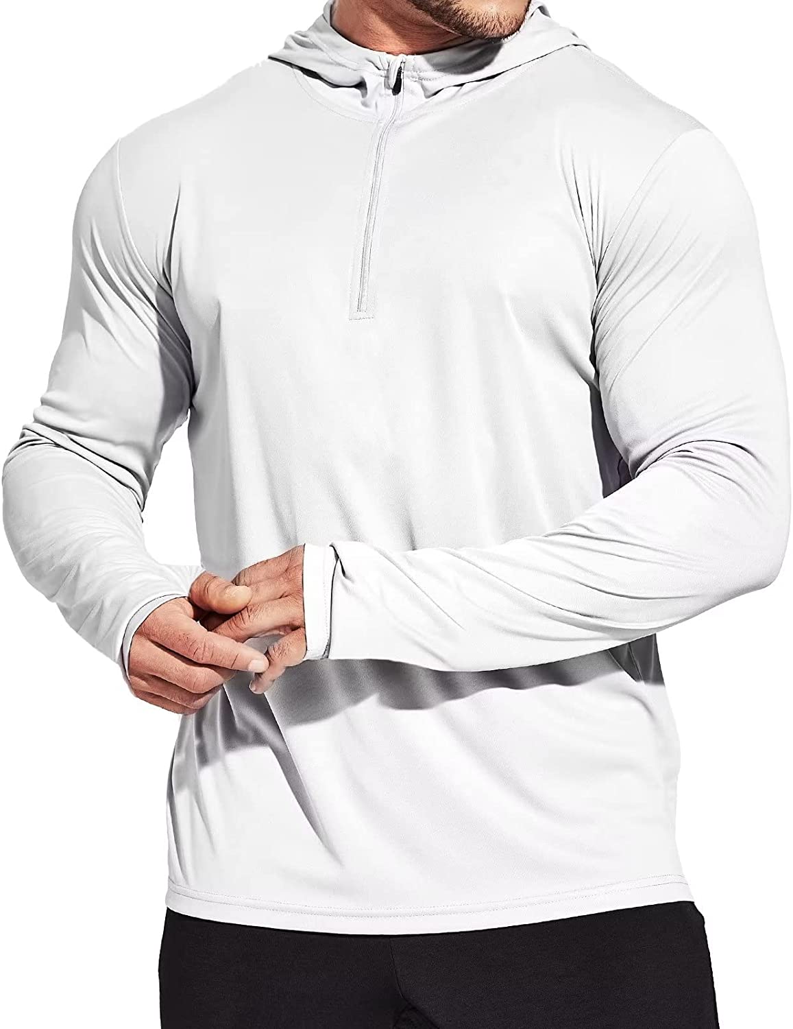 Sun Protection Hoodie Long Sleeve Lightweight Outdoor SPF Fishing UV Shirts with Chest Pocket TOMIDOO Men's 1/4 Zip UPF 50 