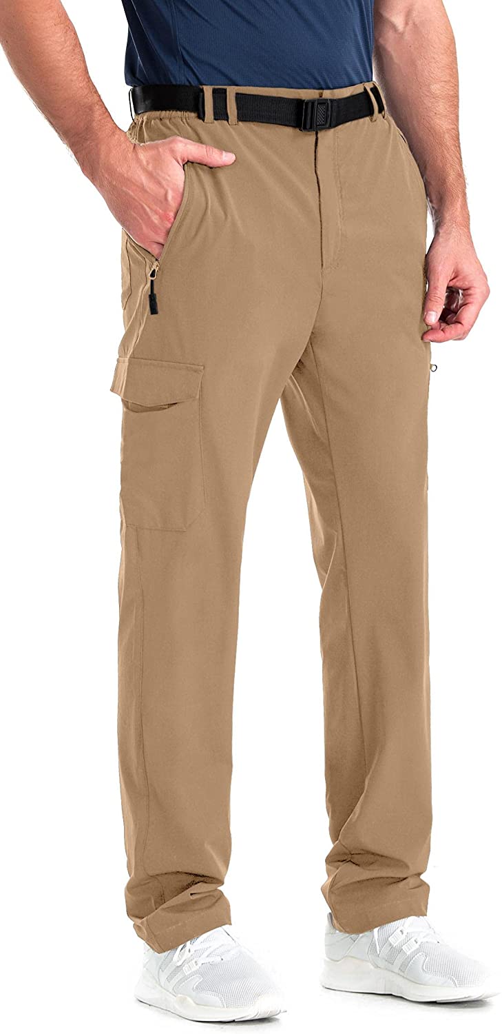 clothin Men's Elastic-Waist Travel Pant Stretchy Lightweight Pant
