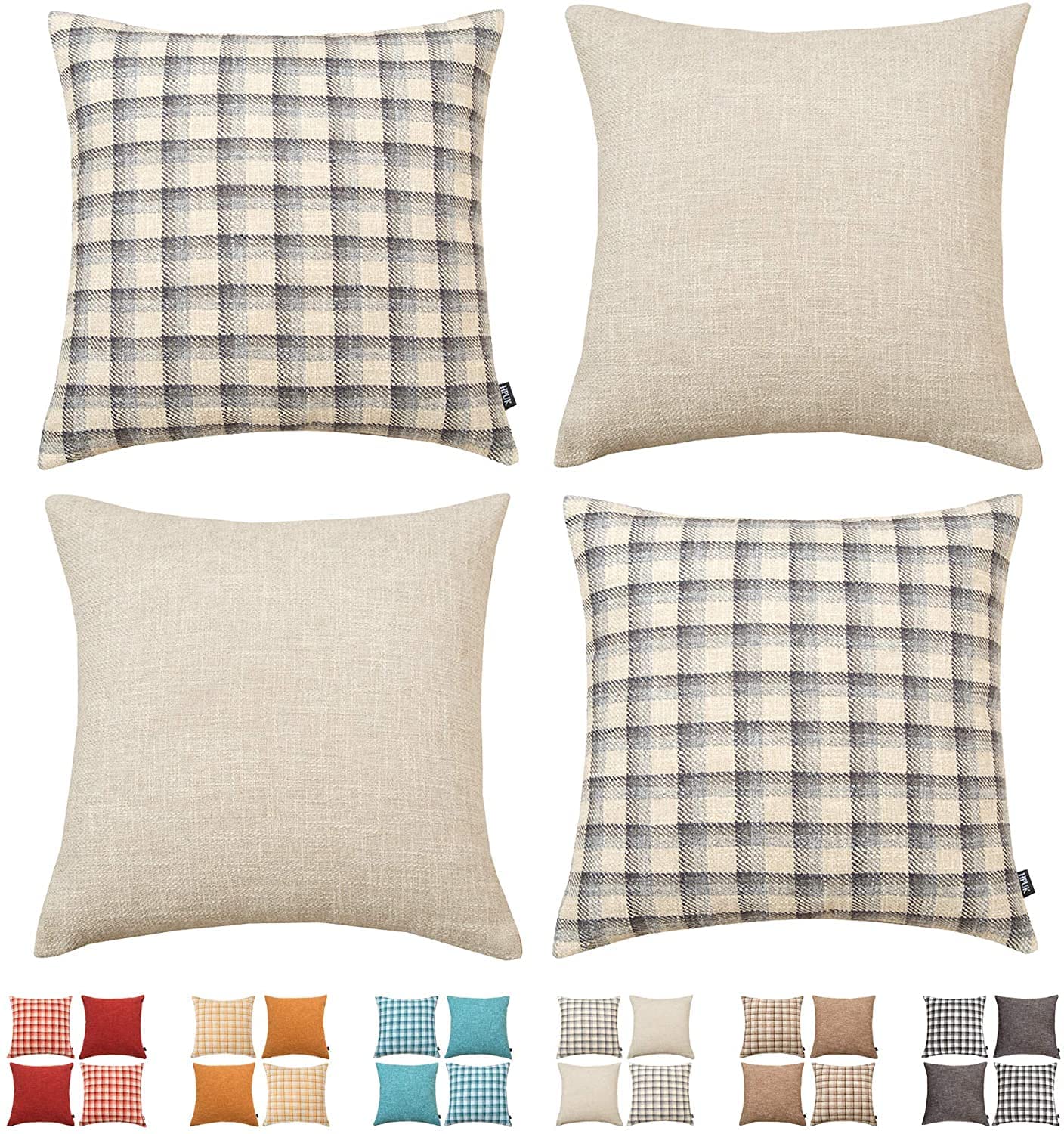 HPUK Decorative Throw Pillow Covers Set of 4 Square Couch Pillows