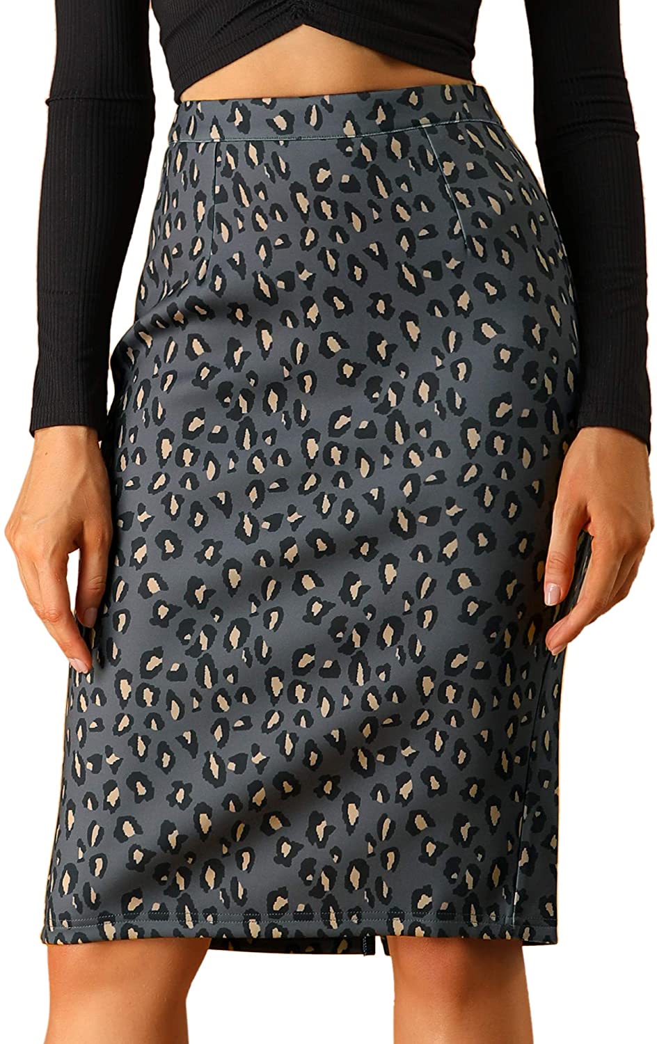 Womens leopard shop pencil skirt