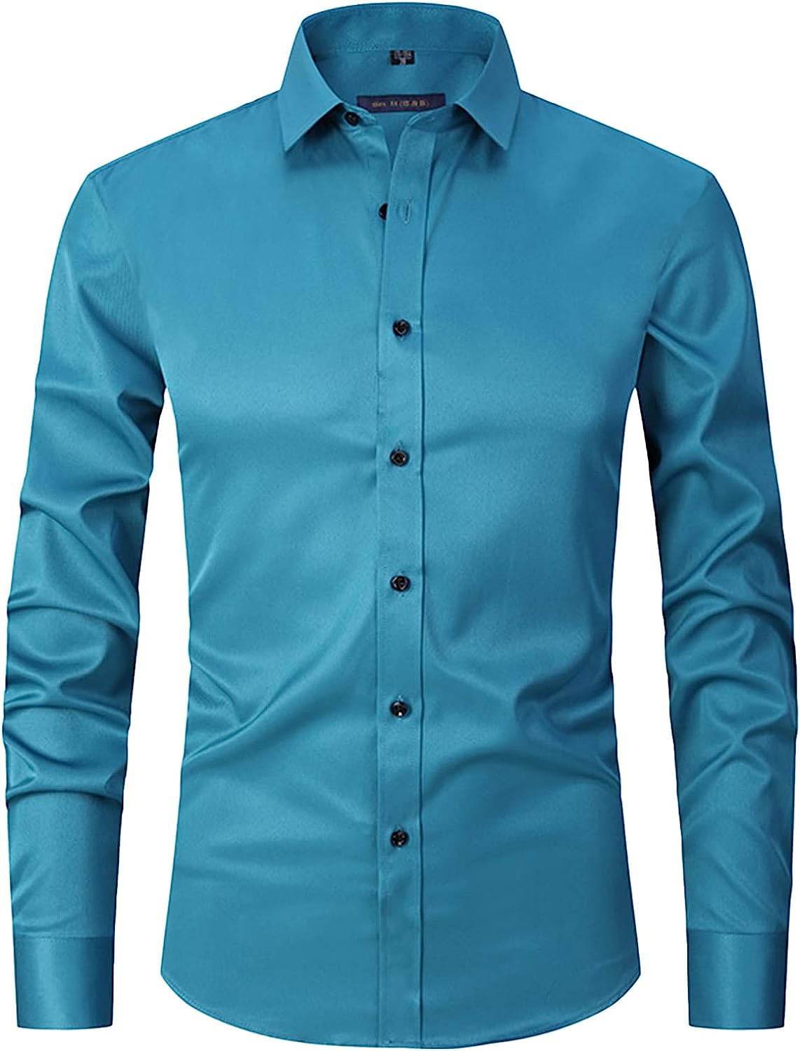 ATOFY Men's Long Sleeve Dress Shirt Regular Fit Casual Button-Down Solid  Shirt with Pockets : : Clothing, Shoes & Accessories