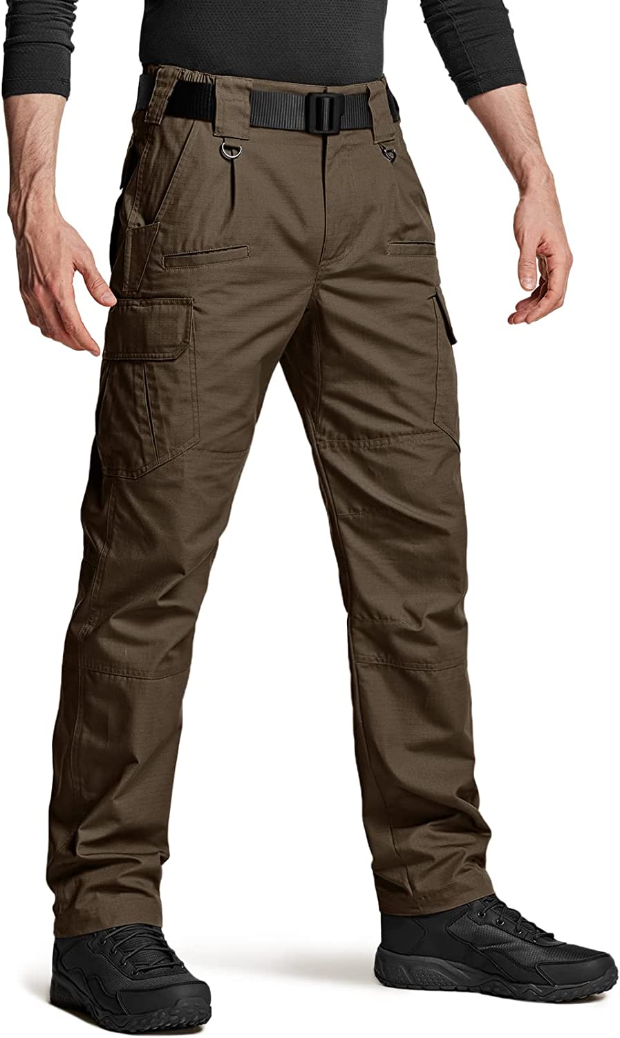 CQR Men's Tactical Pants, Water Resistant Ripstop Cargo Pants, Lightweight  EDC H