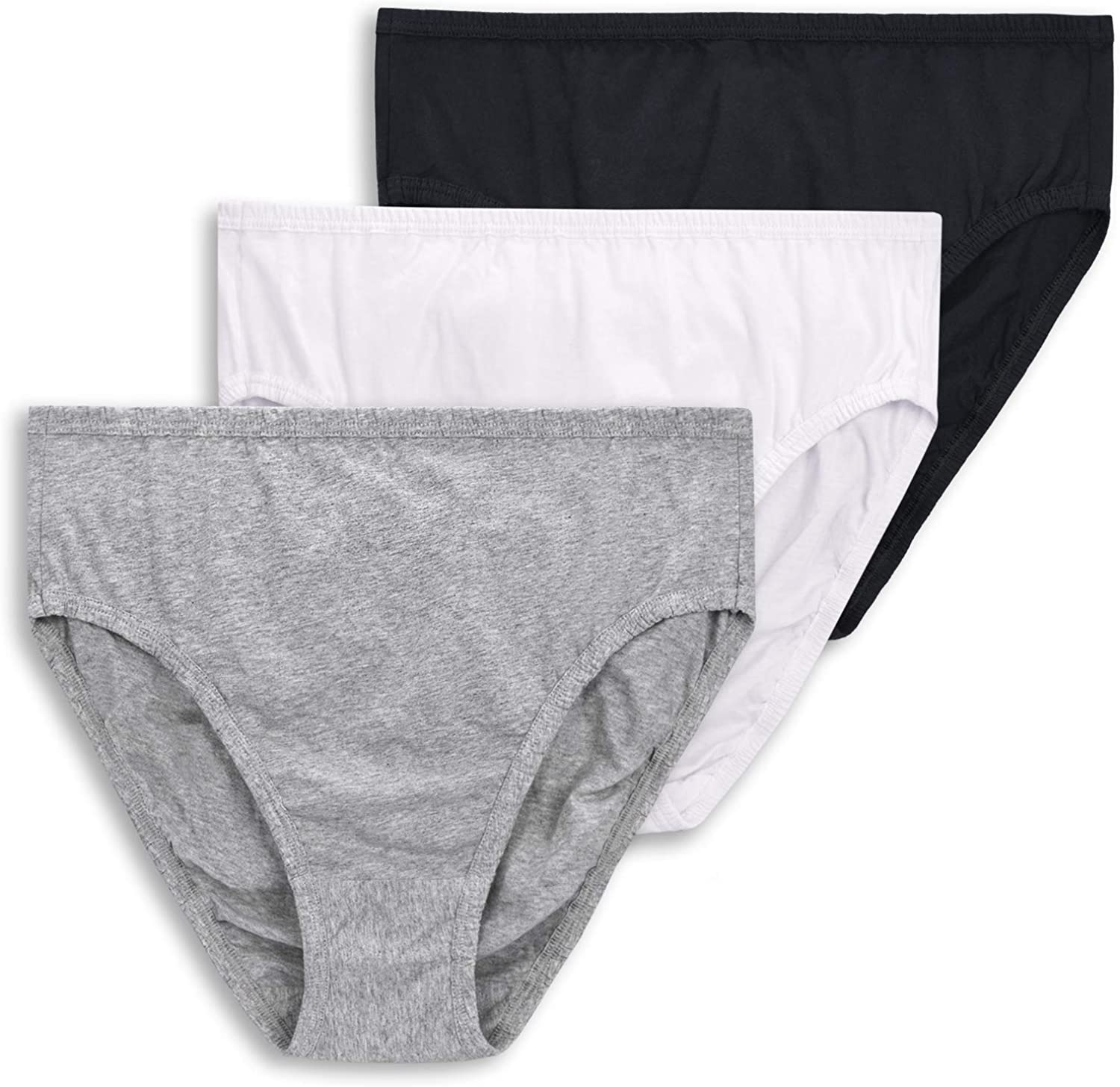 Wingslove 3 Pack Women's Comfort Soft Cotton Plus Size Underwear High-Cut  Brief