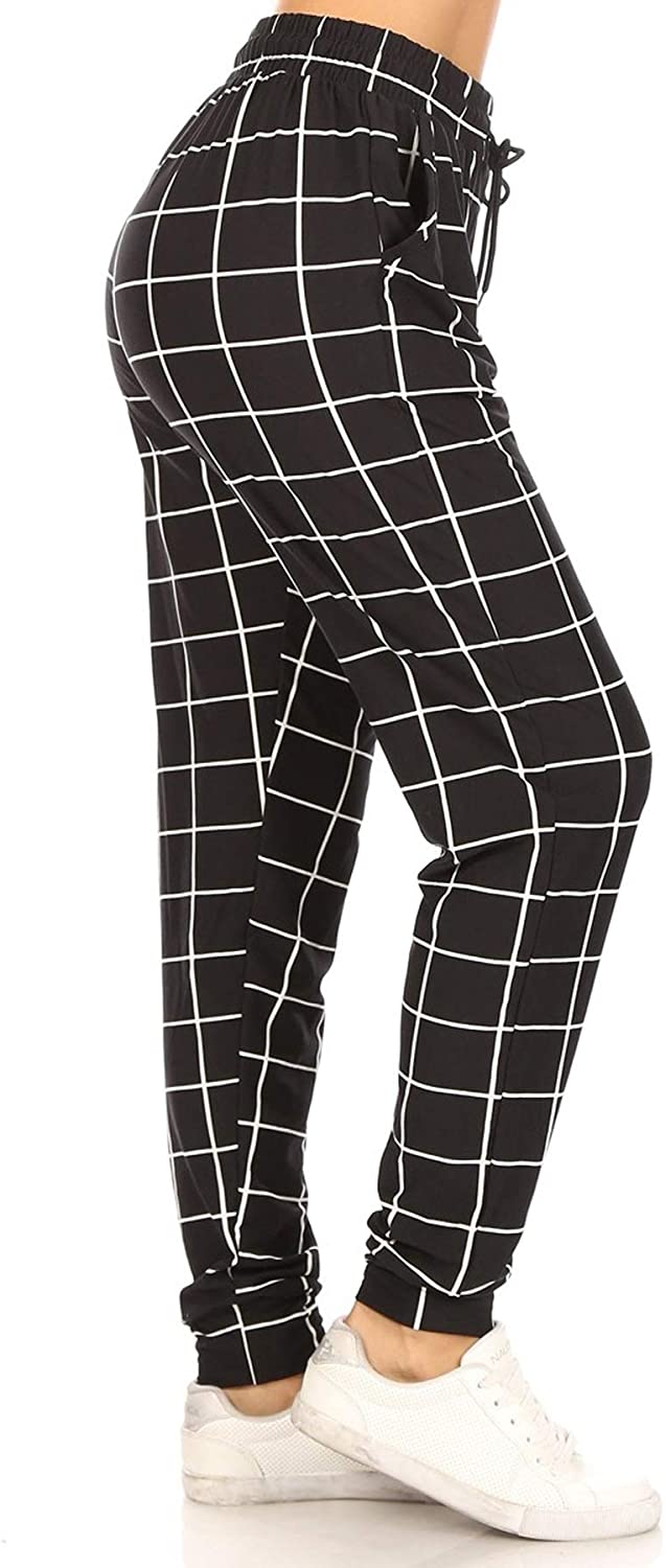 Leggings Depot Women's Popular Print High Waist Premium Jogger Track  Pants(S-3X) BAT1