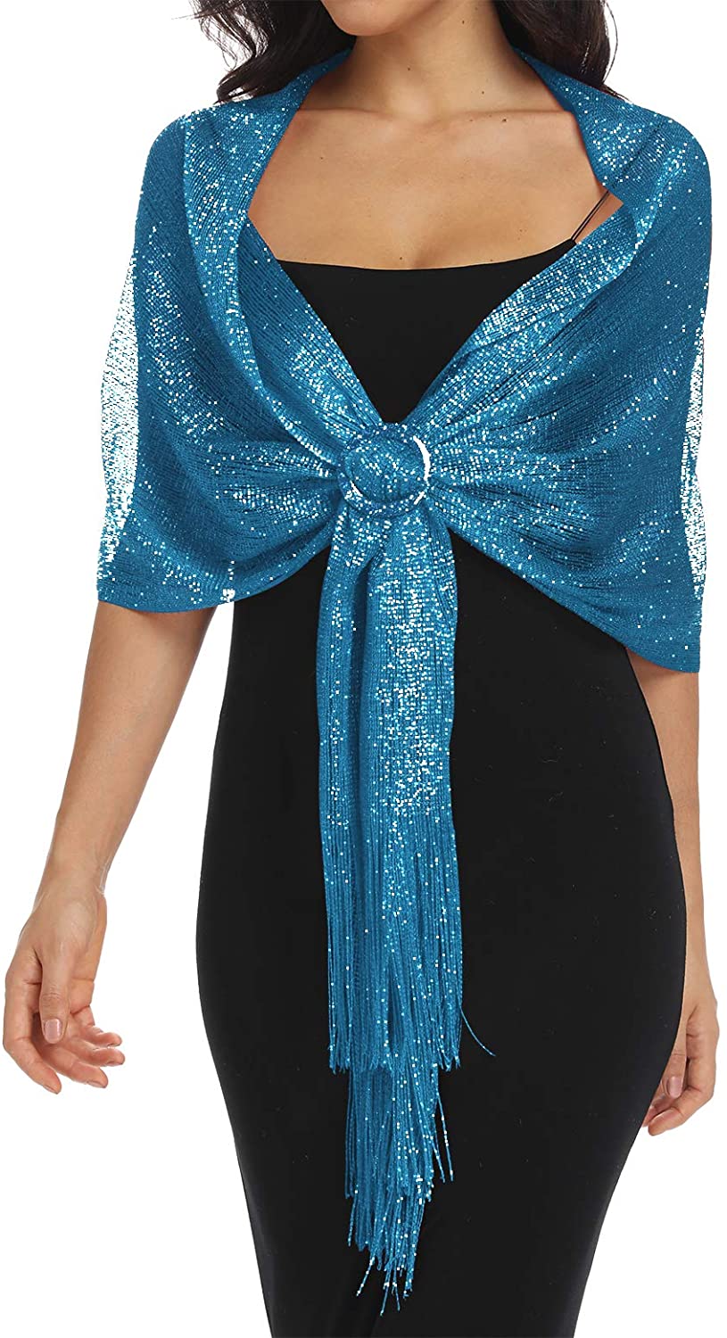 Sparkling Metallic Shawls and Wraps for Evening Party Dresses Ladiery ...