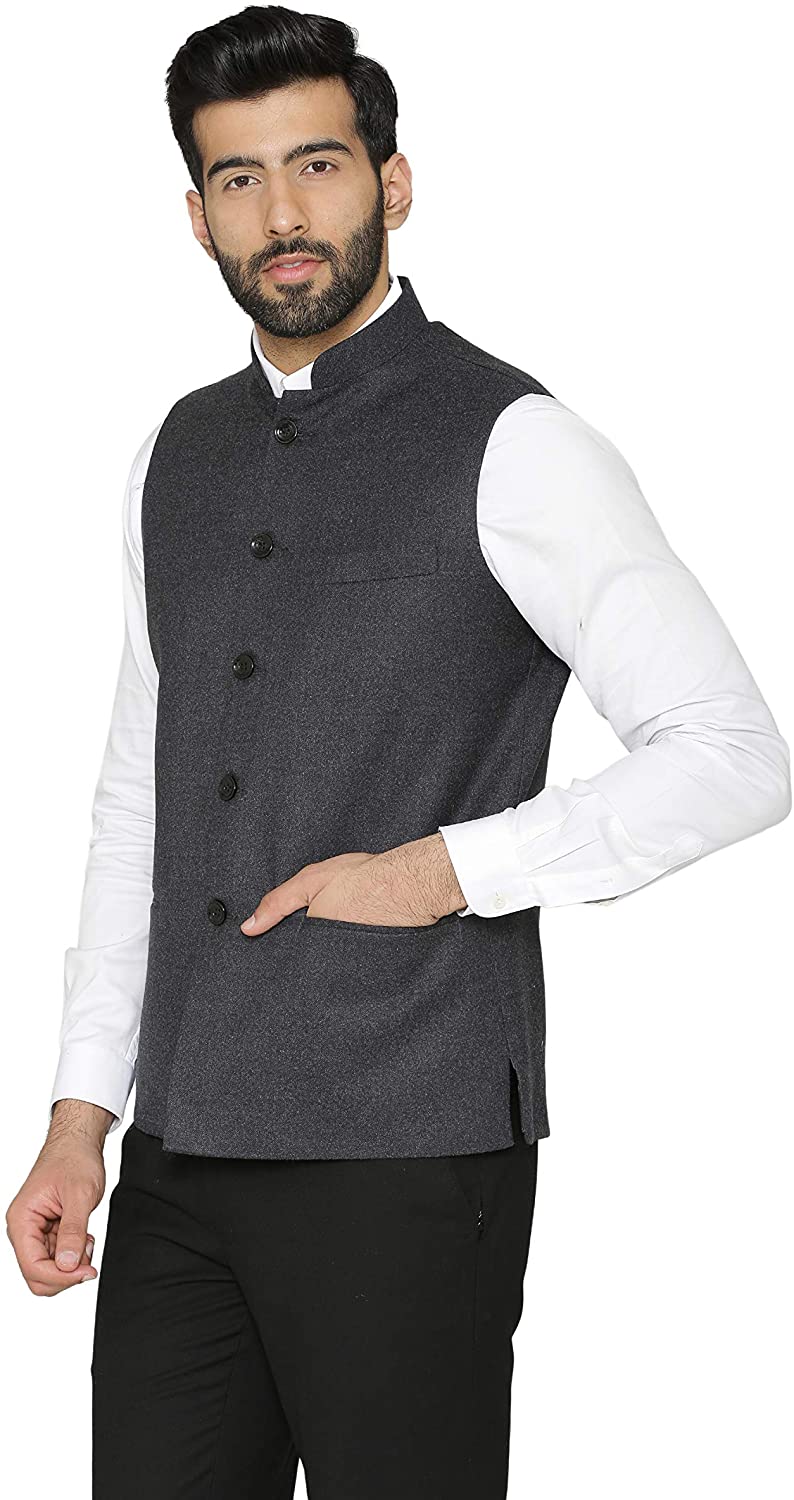 Multiple Colors WINTAGE Mens Tweed Wool Festive and Casual Nehru Jacket Vest Waistcoat 