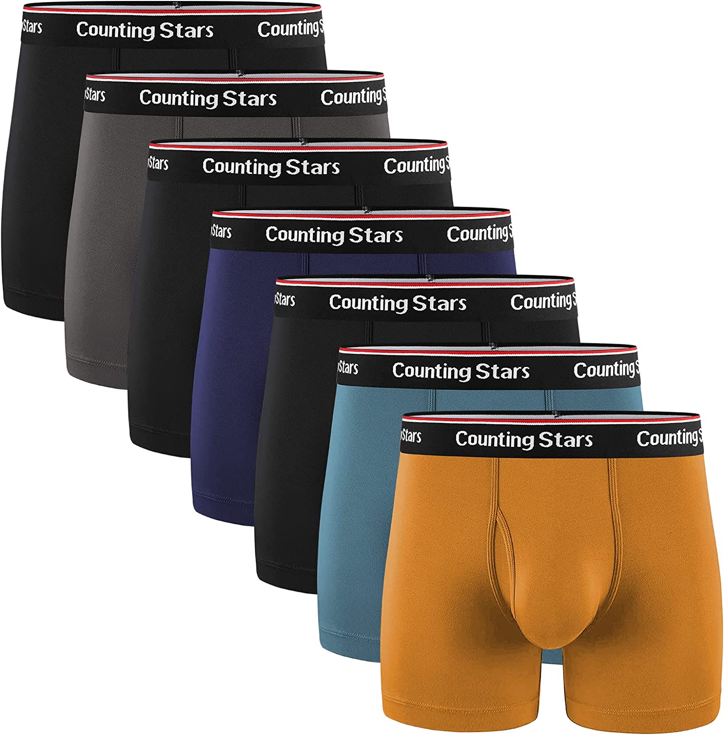 Counting Stars Mens Boxer Briefs Cotton Black Mens Underwear Boxer Briefs  for Men Pack of 5-7 with Pouch Fly : : Clothing, Shoes 