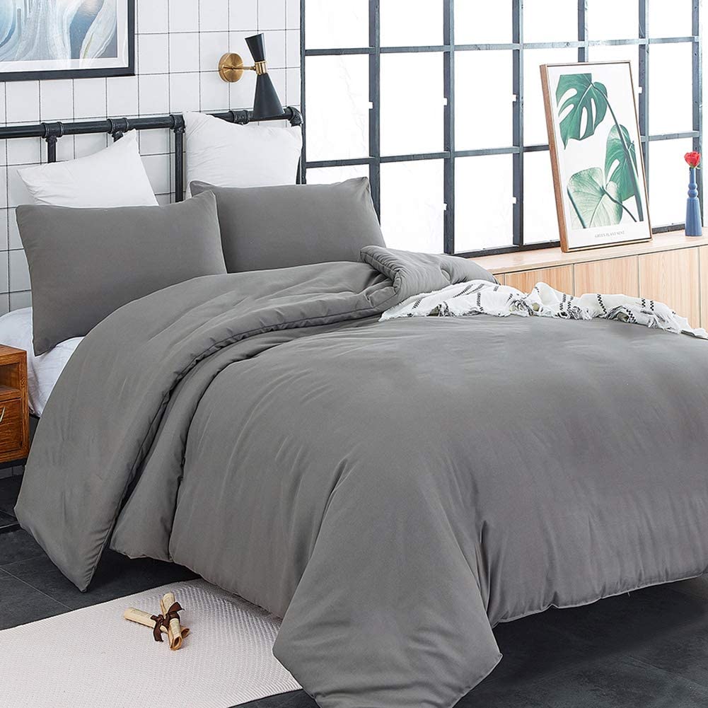 Cottonight Grey Comforter Set King Men Modern Comforter Lightweight ...